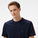 Tommy Hilfiger Global Stripe Tape Erkek Mavi T-Shirt