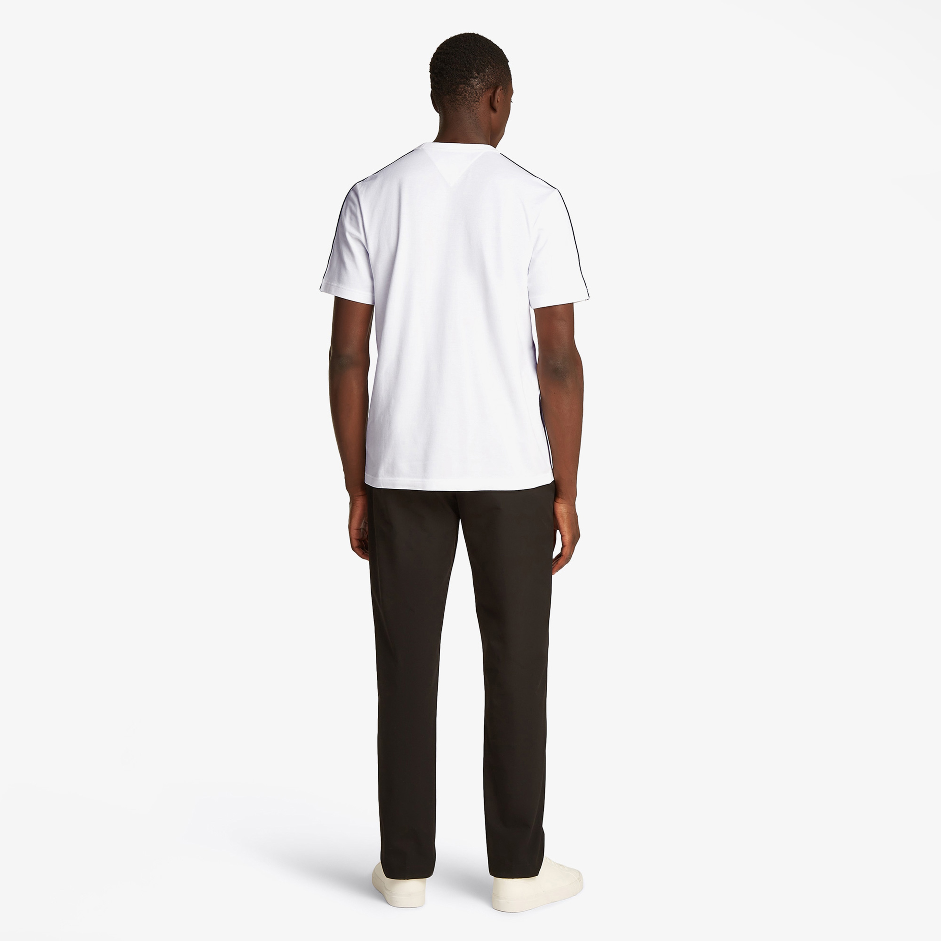 Tommy Hilfiger Global Stripe Tape Erkek Beyaz T-Shirt