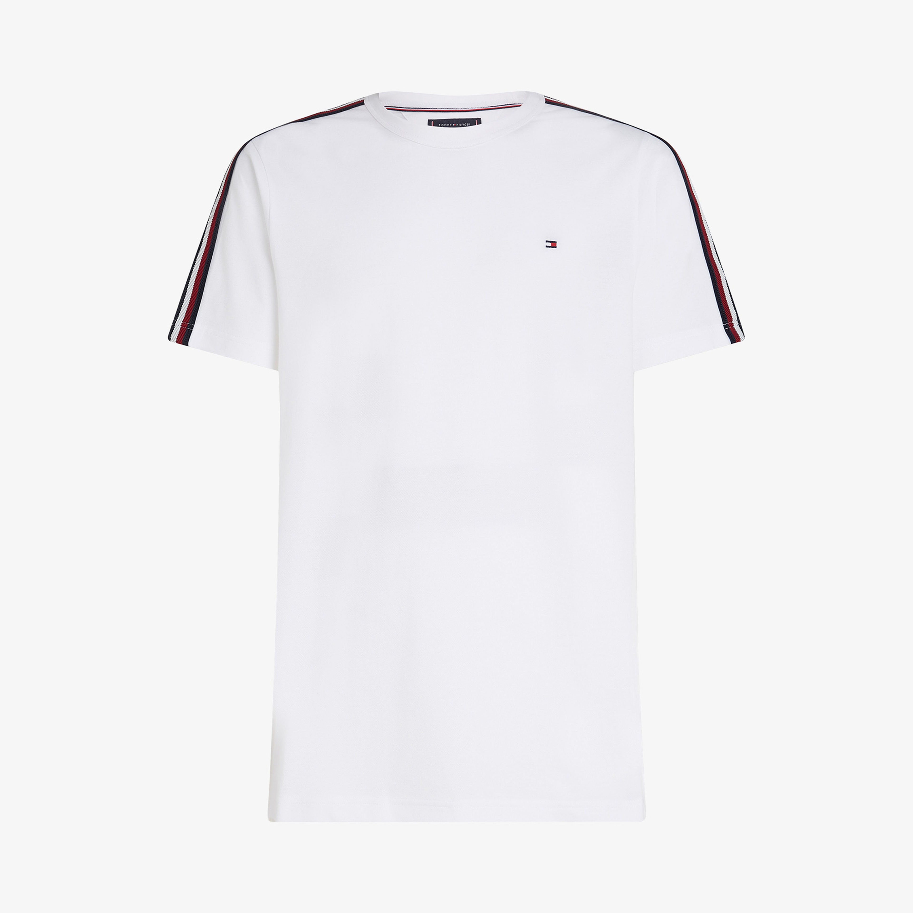 Tommy Hilfiger Global Stripe Tape Erkek Beyaz T-Shirt