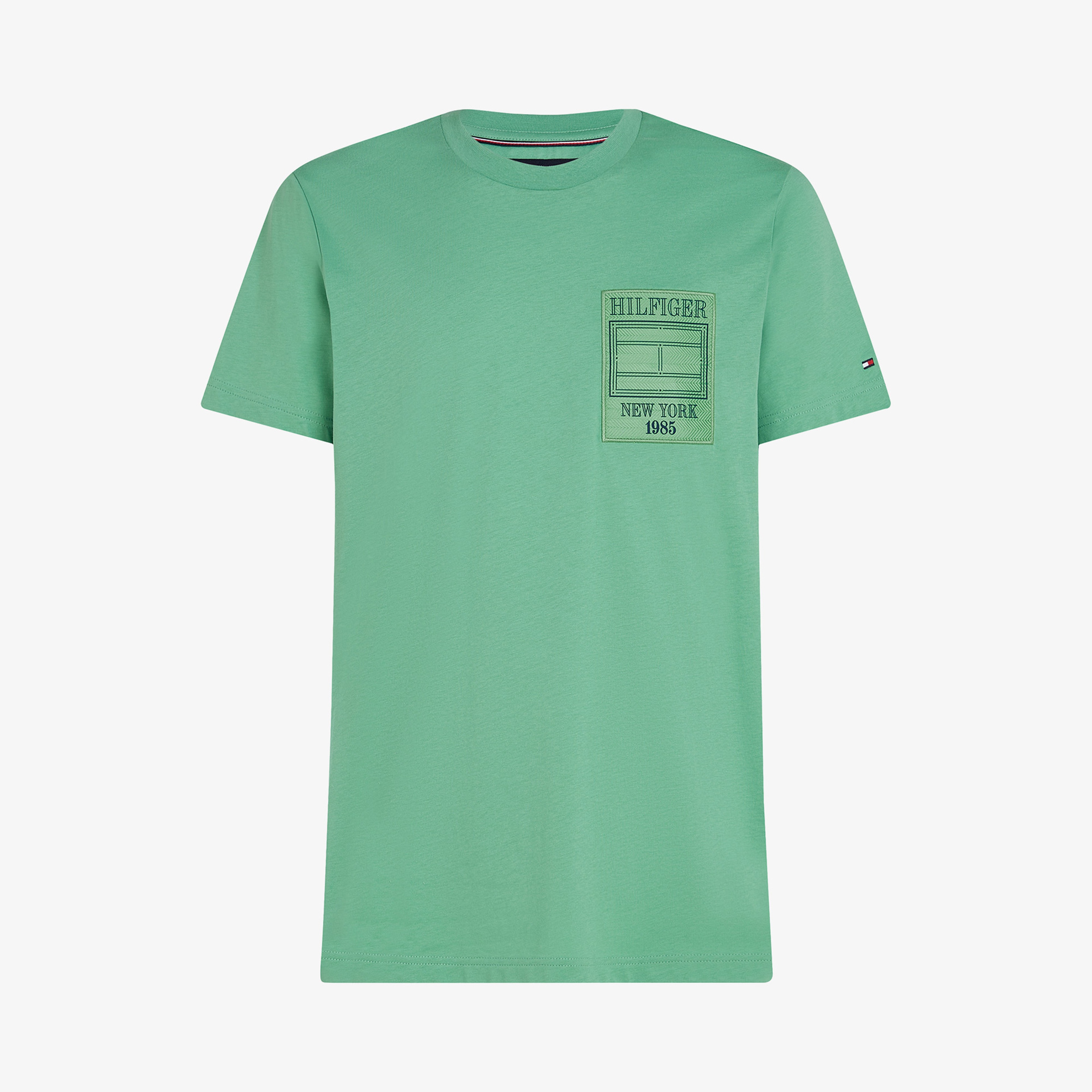 Tommy Hilfiger Outline Flag Erkek Yeşil T-Shirt