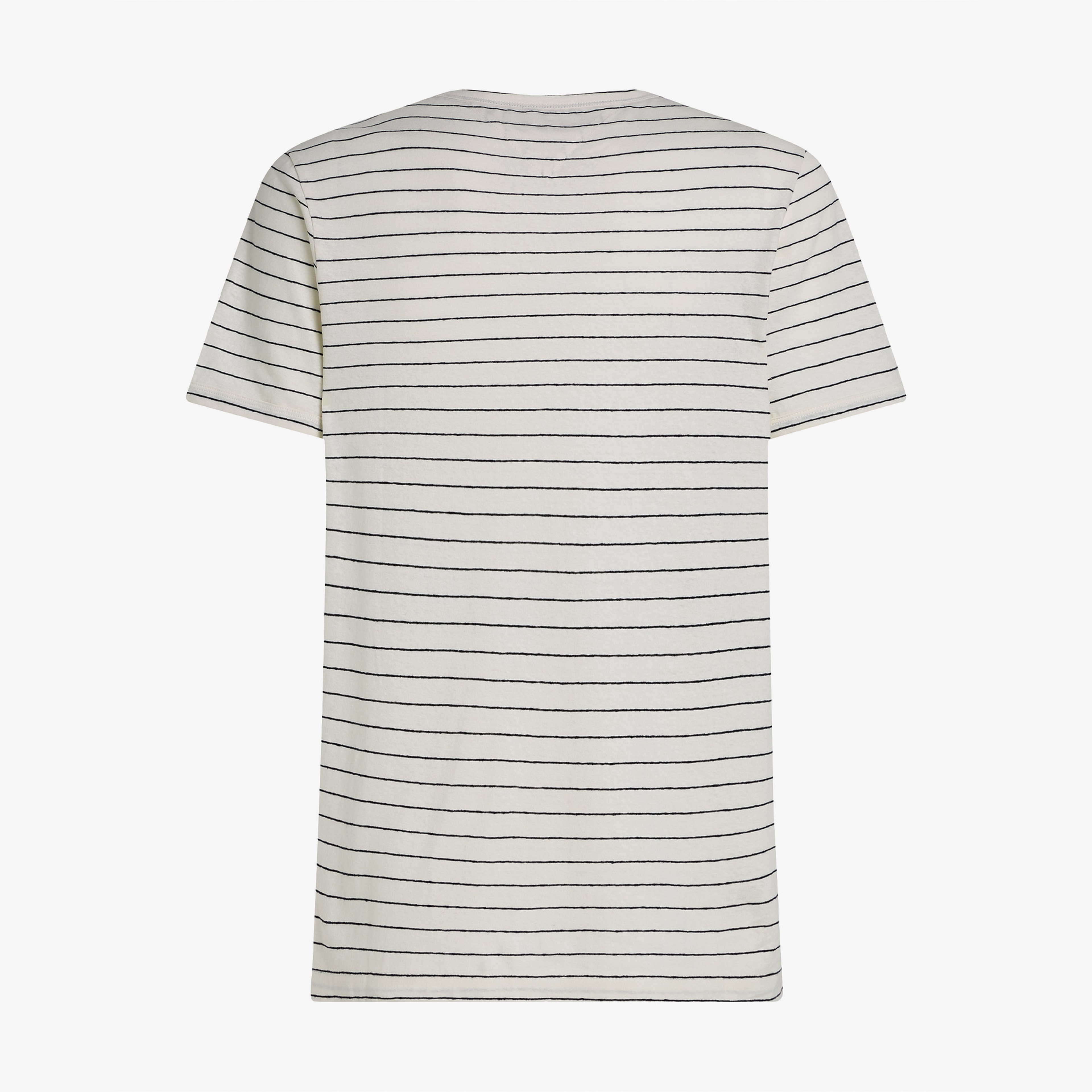Tommy Hilfiger Cotton Linen Stripe Erkek Beyaz T-Shirt