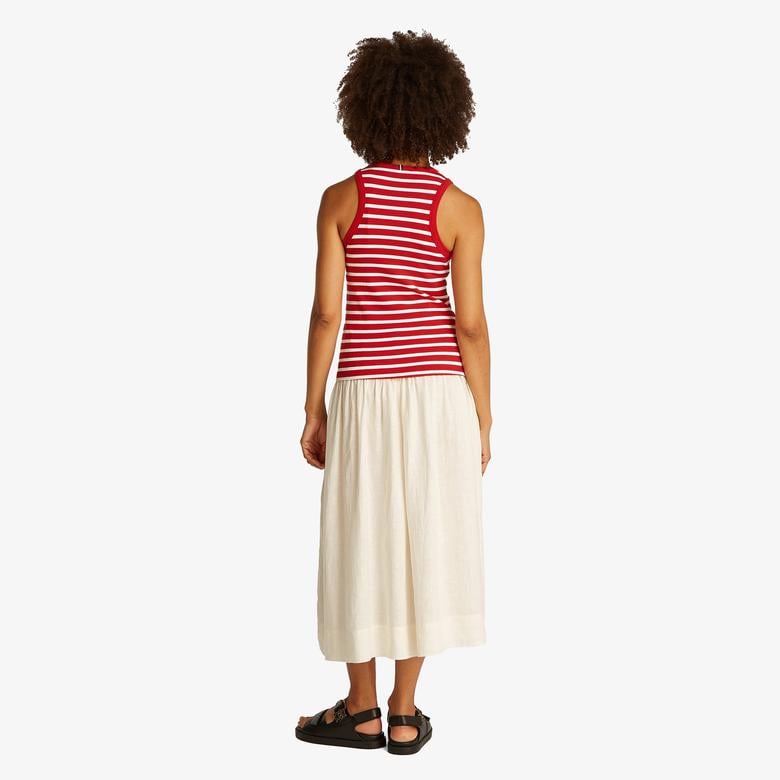 Tommy Hilfiger Slim 5X2 Rib Tank Kadın Kırmızı T-Shirt