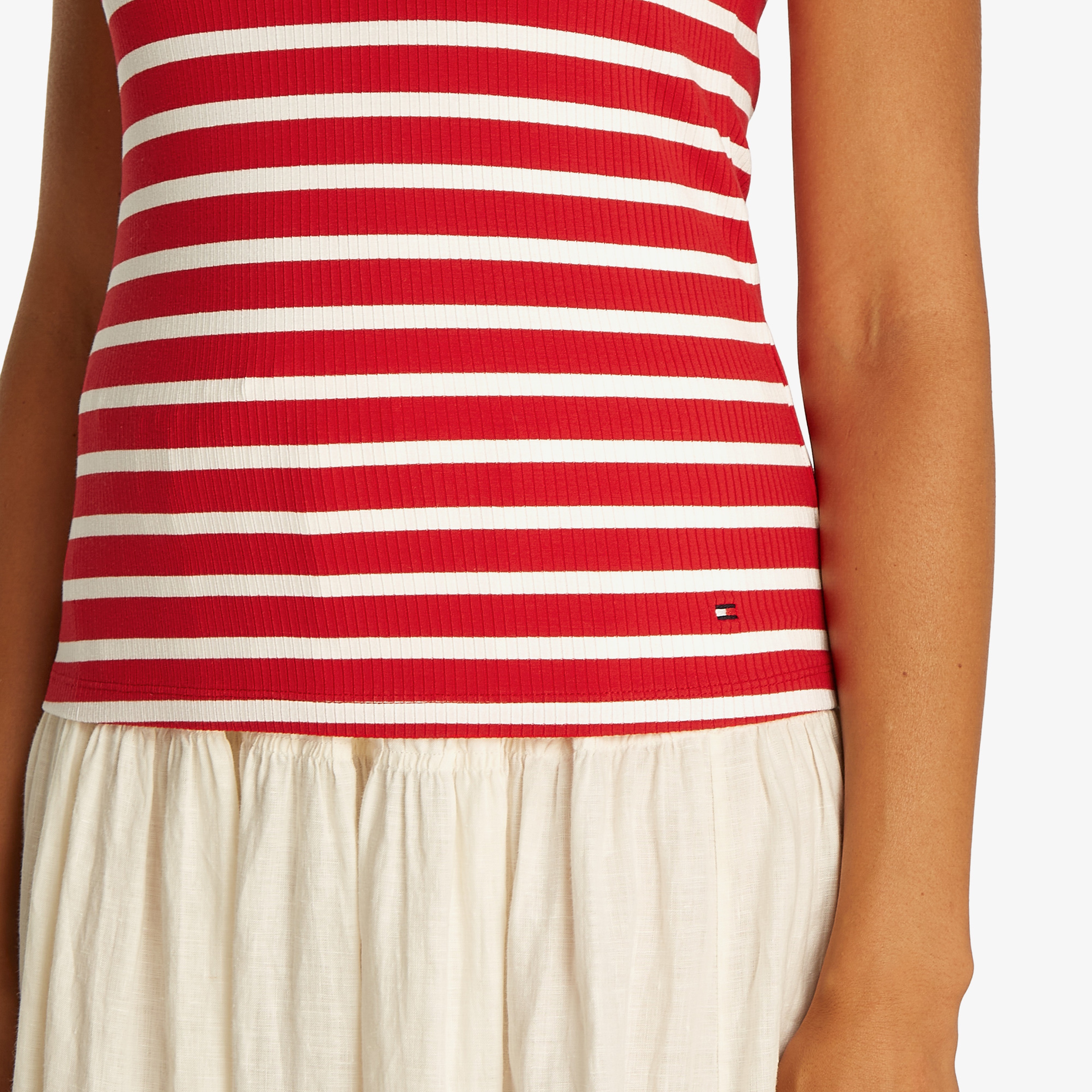 Tommy Hilfiger Slim 5X2 Rib Tank Kadın Kırmızı T-Shirt