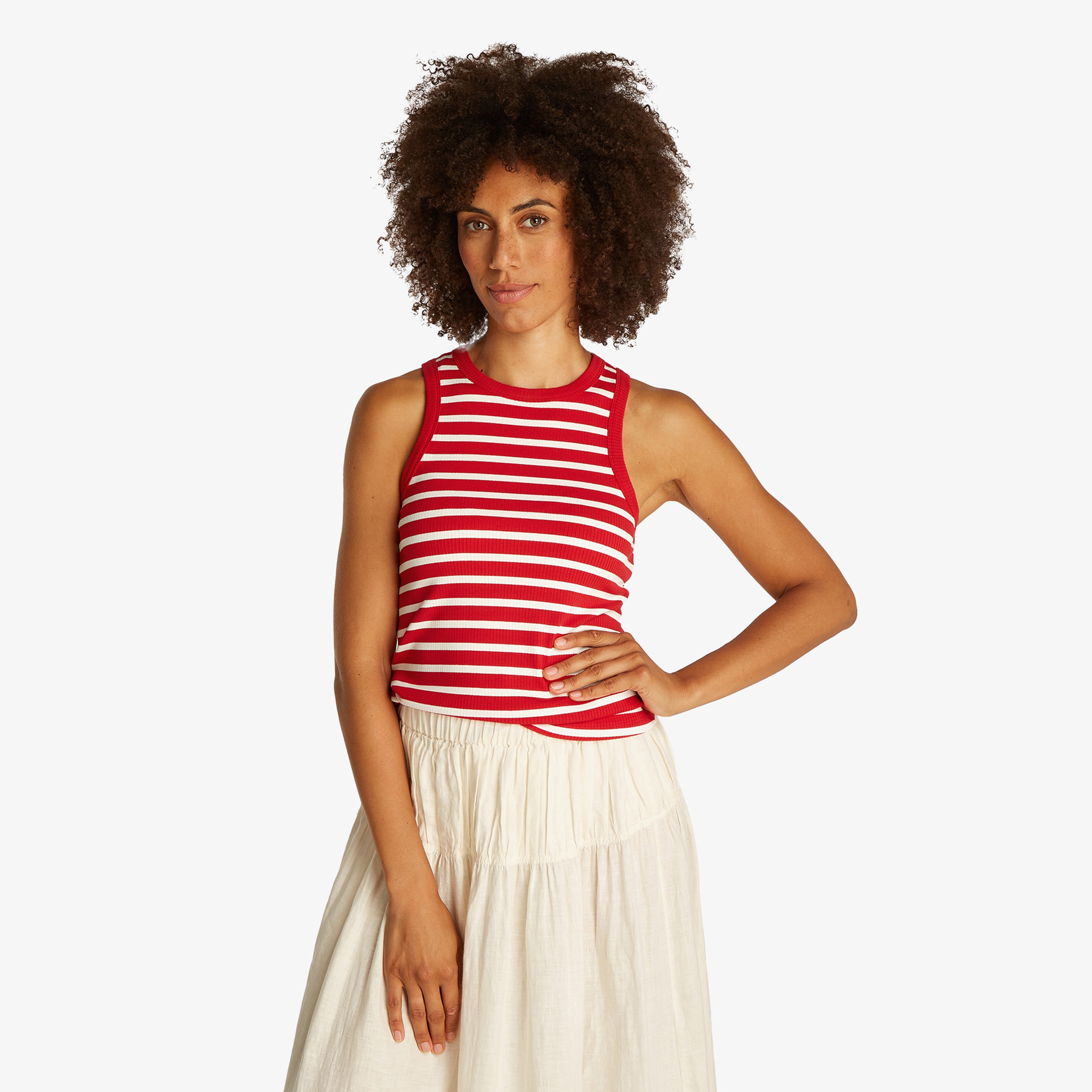 Tommy Hilfiger Slim 5X2 Rib Tank Kadın Kırmızı T-Shirt