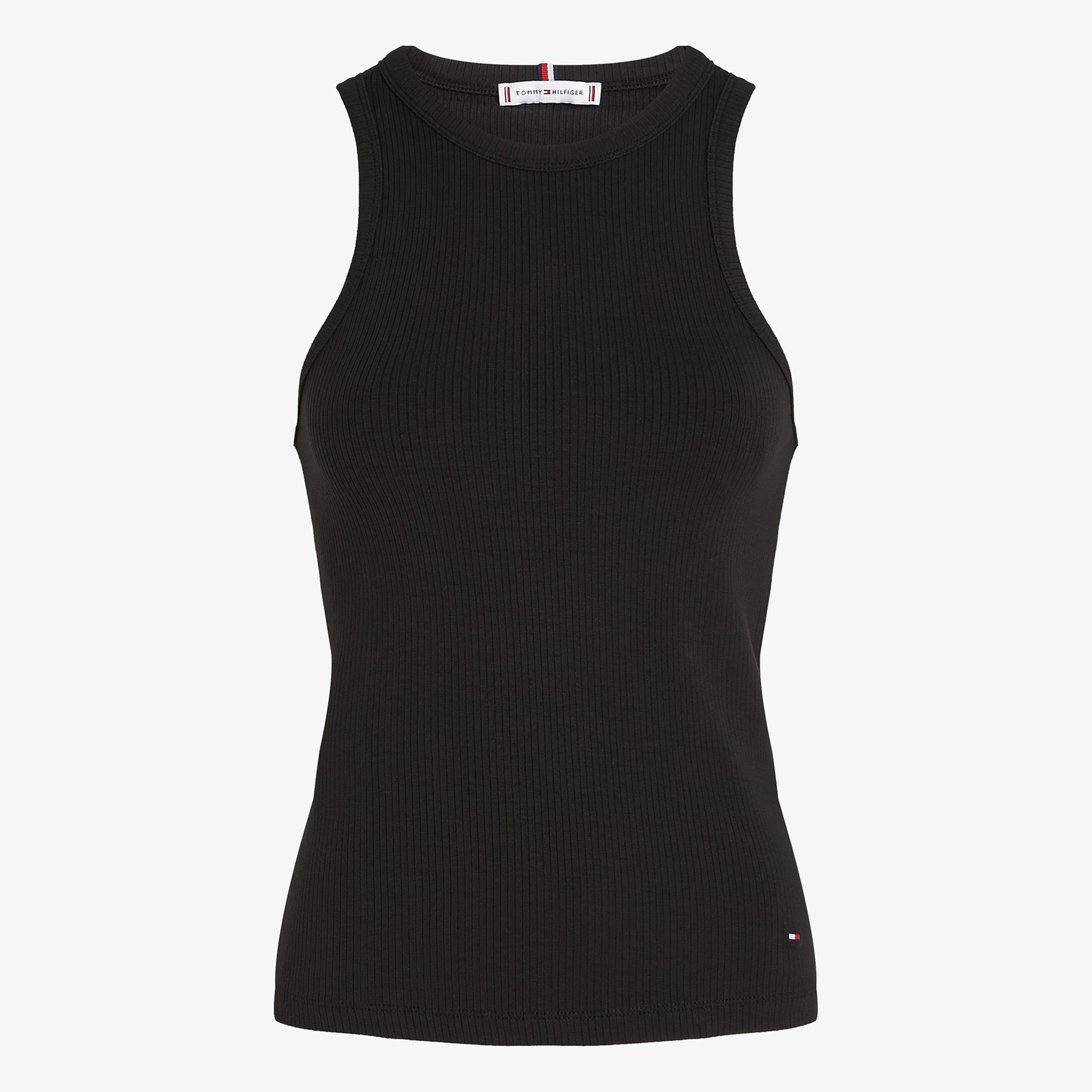 Tommy Hilfiger Slim 5X2 Rib Tank Kadın Siyah T-Shirt