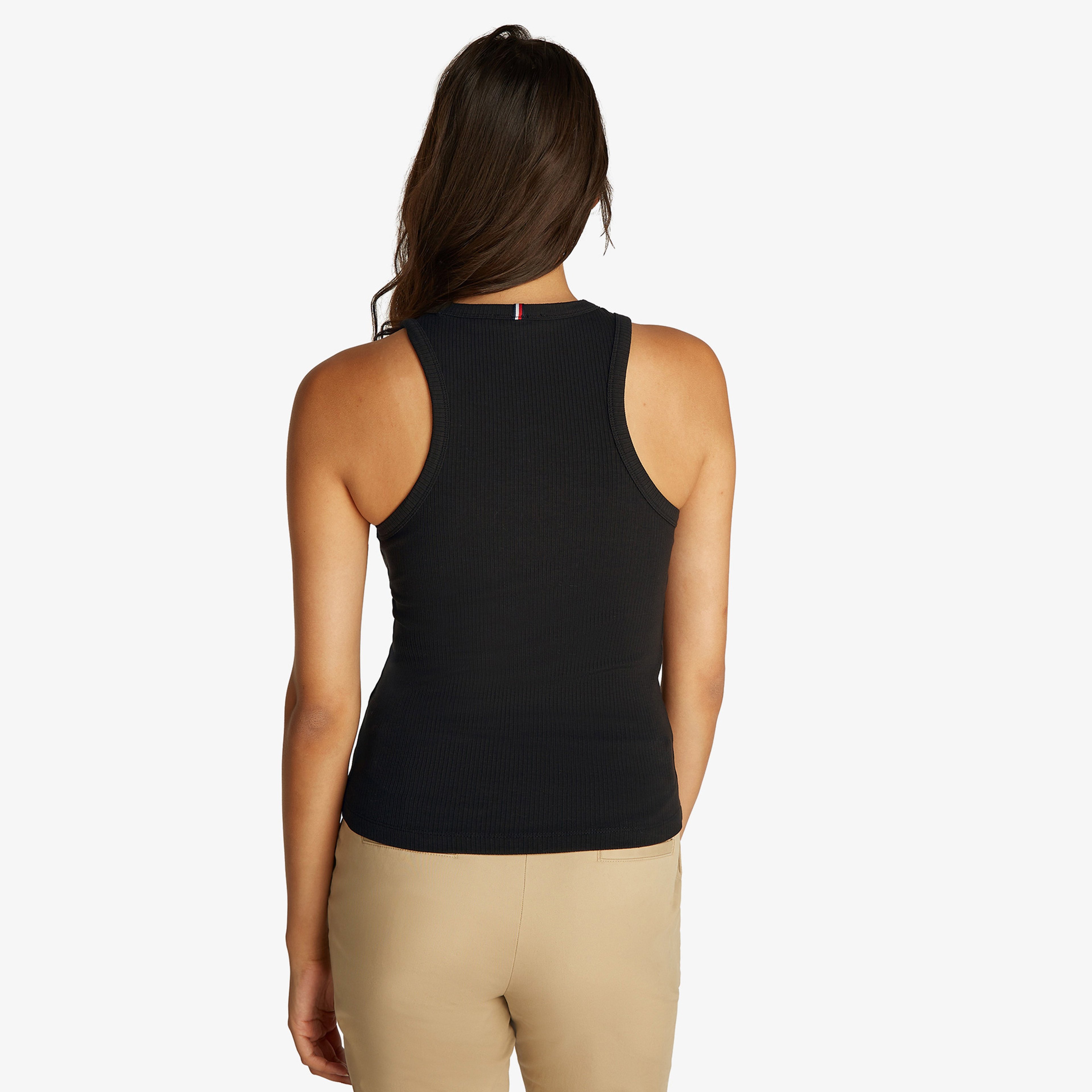 Tommy Hilfiger Slim 5X2 Rib Tank Kadın Siyah T-Shirt