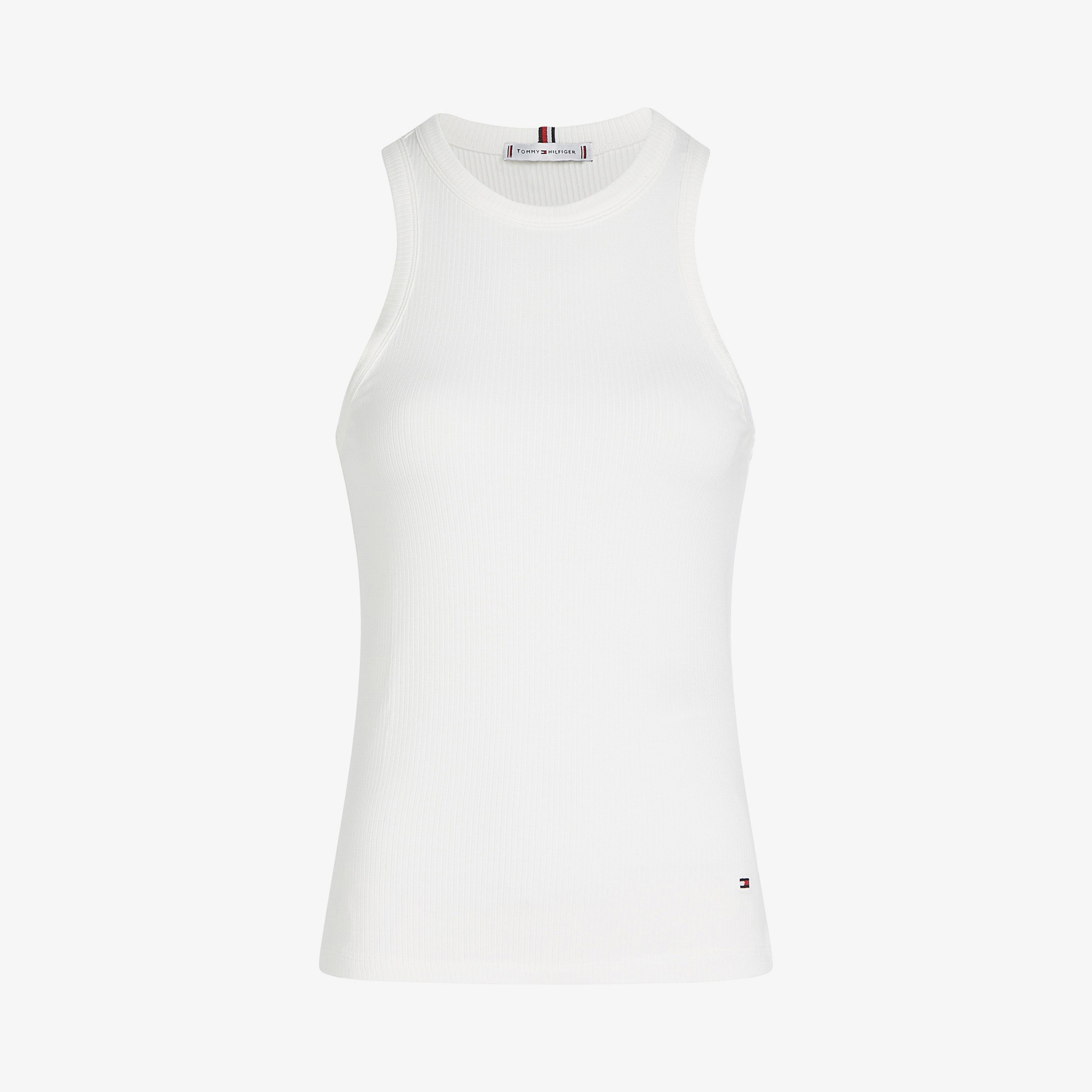 Tommy Hilfiger Slim 5X2 Rib Tank Kadın Beyaz T-Shirt