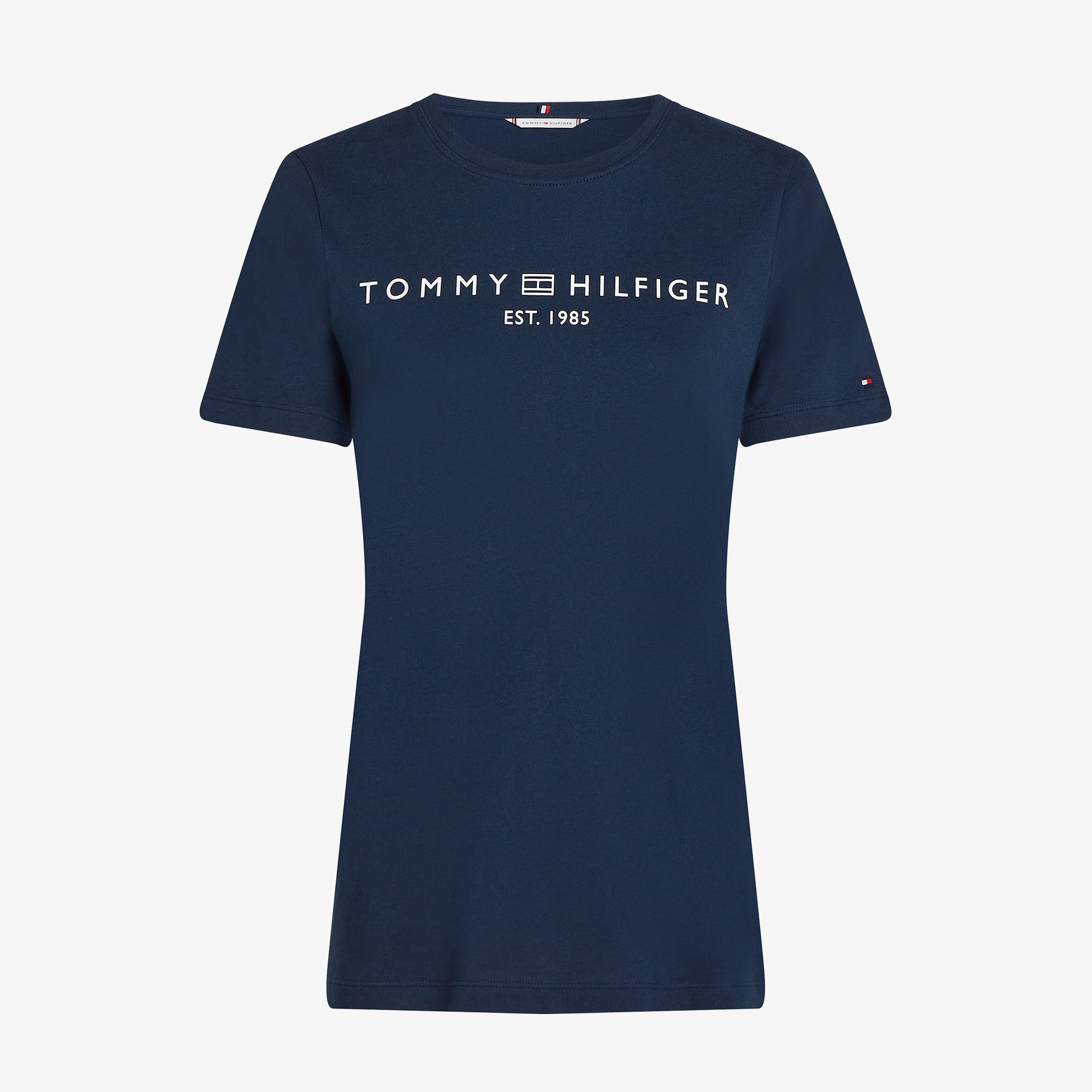 Tommy Hilfiger Reg Corp Logo C-Nk Kadın Lacivert T-Shirt