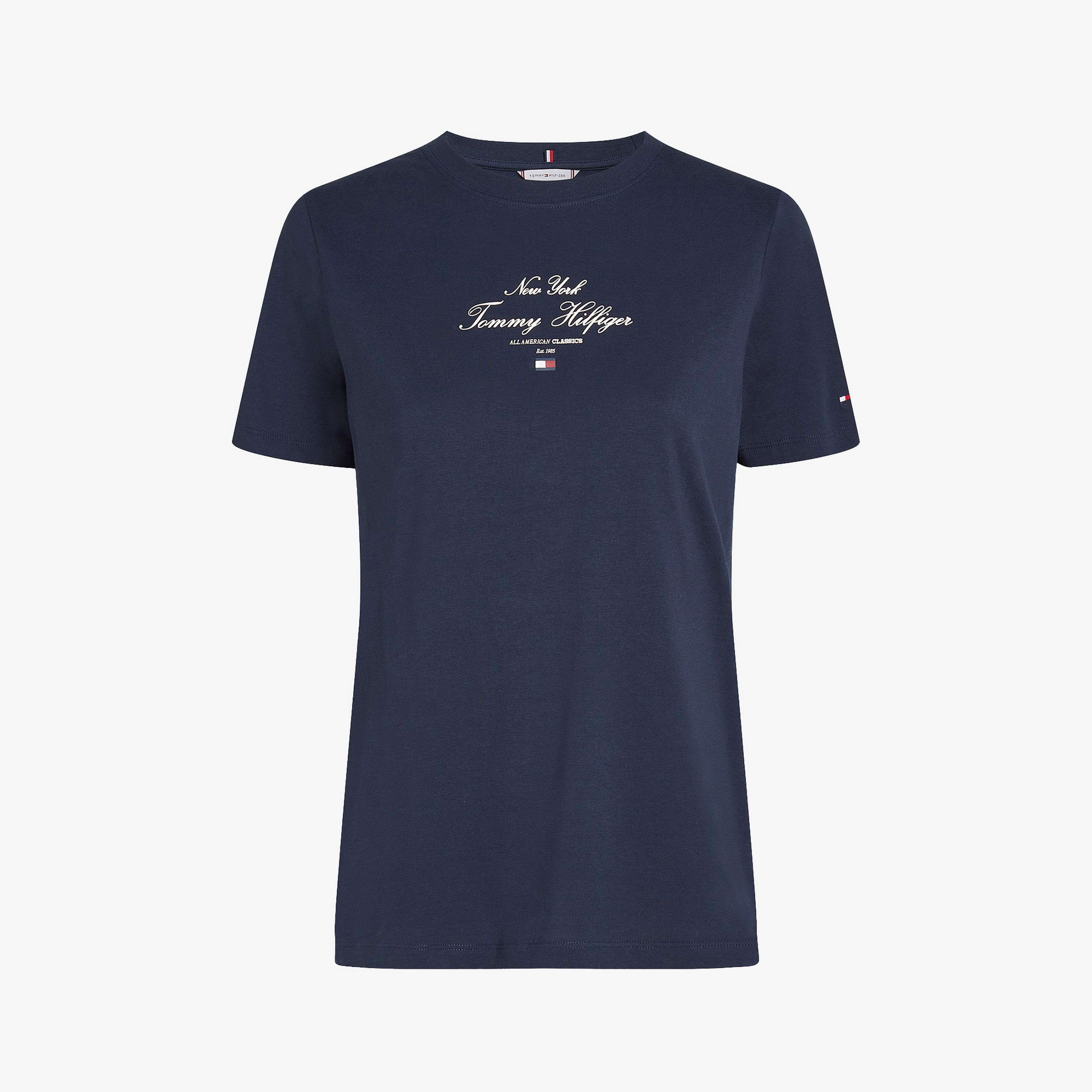 Tommy Hilfiger Reg Script C-Nk Kadın Lacivert T-Shirt