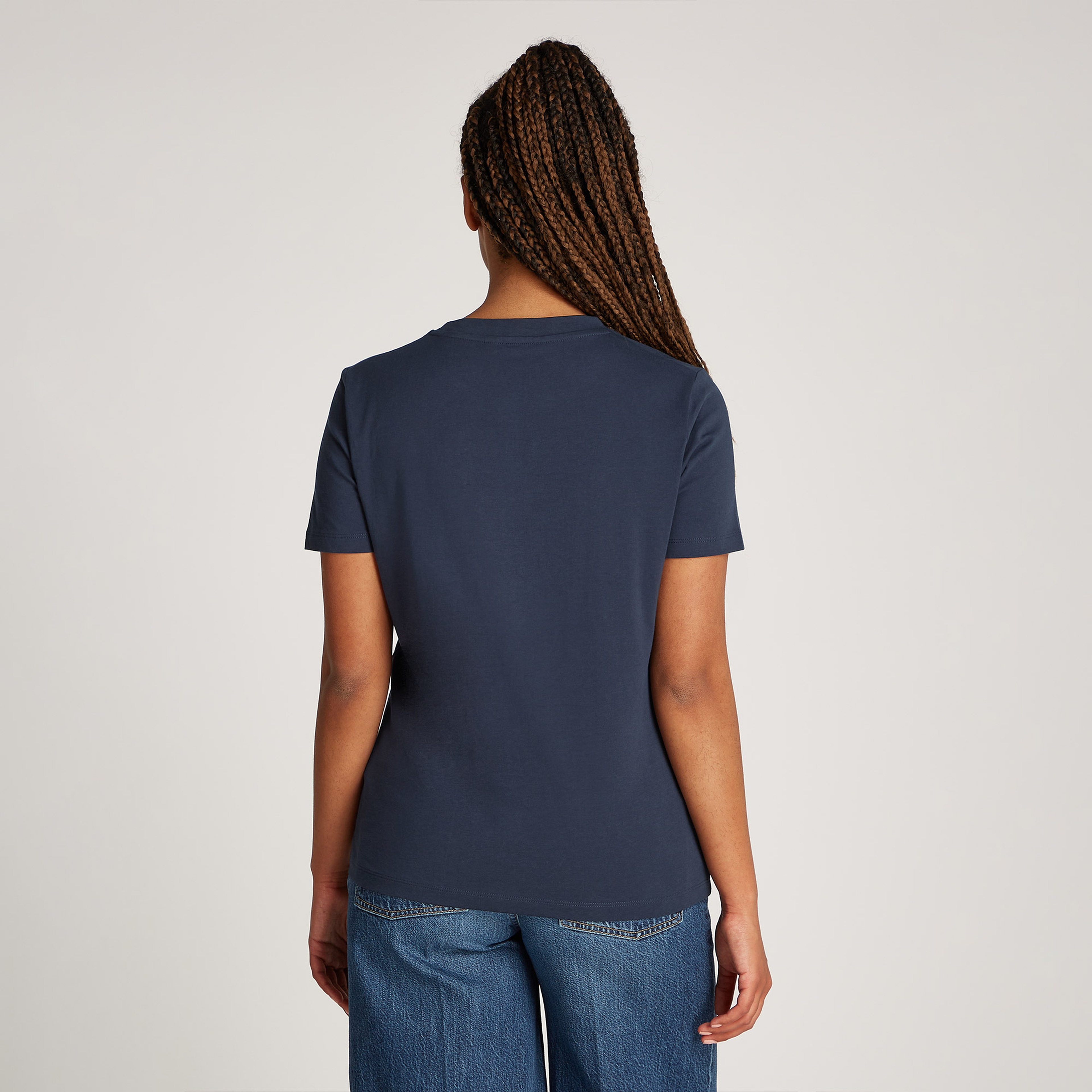 Tommy Hilfiger Reg Script C-Nk Kadın Lacivert T-Shirt