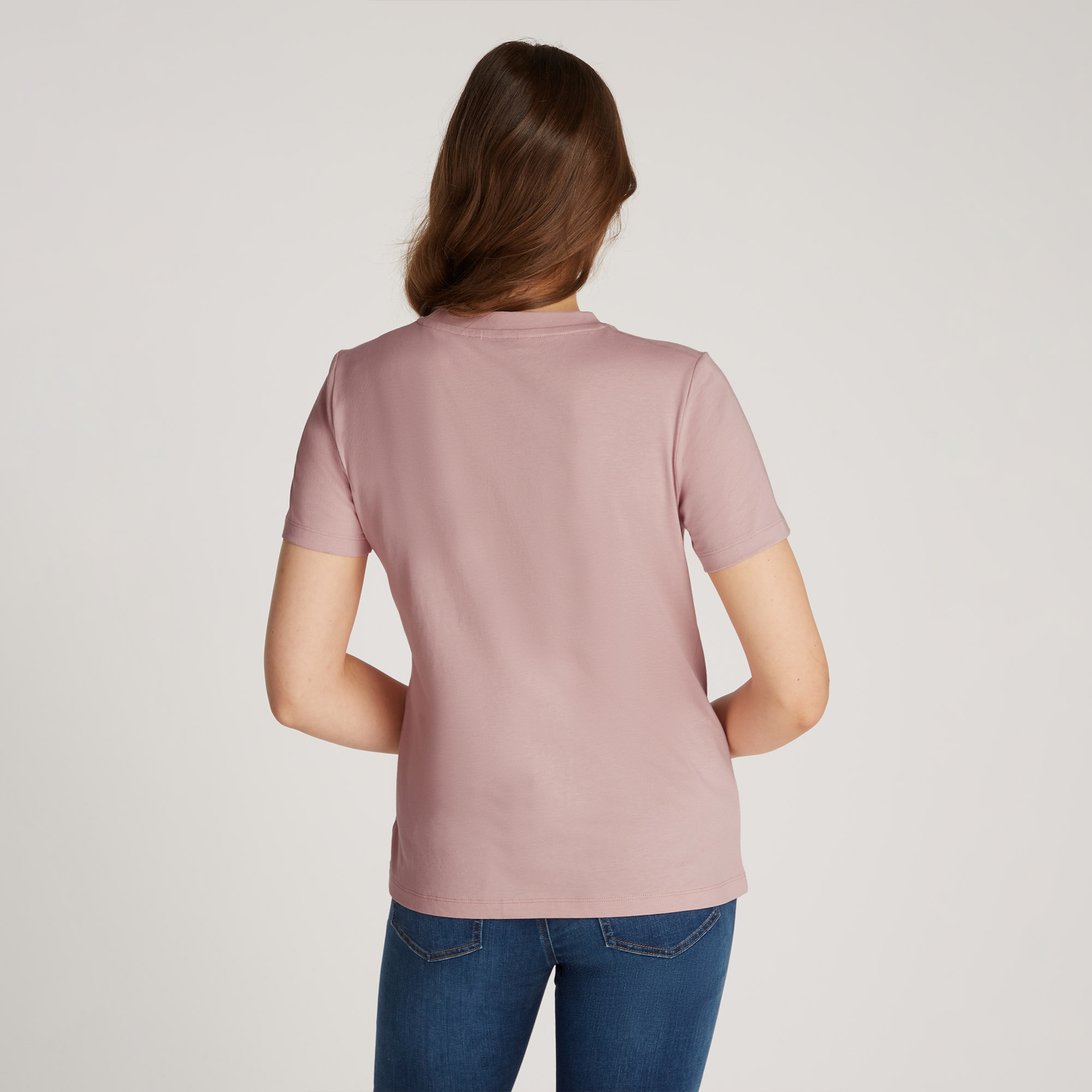 Tommy Hilfiger Reg Script C-Nk Kadın Pembe T-Shirt