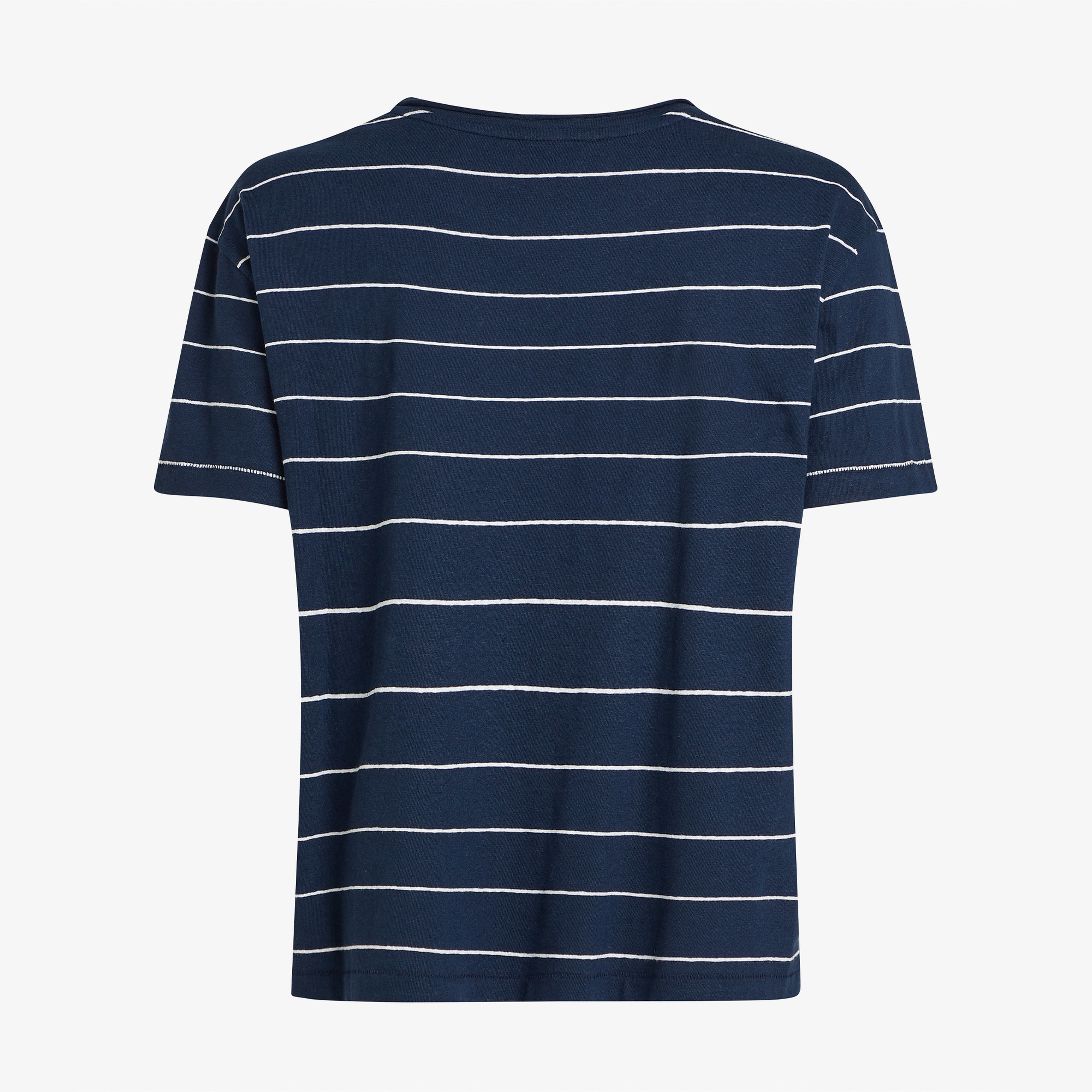 Tommy Hilfiger Modern Co Linen C-Nk Kadın Mavi T-Shirt