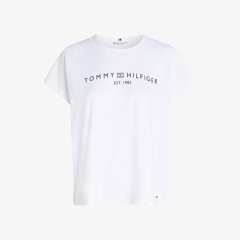 Tommy Hilfiger Mdrn Slv Corp Logo Kadın Beyaz T-Shirt