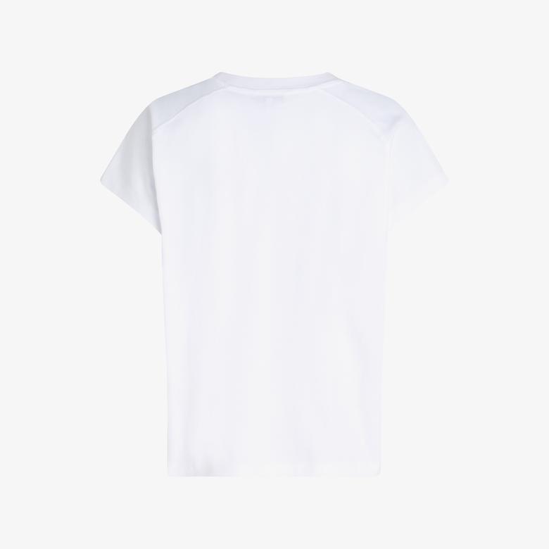 Tommy Hilfiger Mdrn Slv Corp Logo Kadın Beyaz T-Shirt