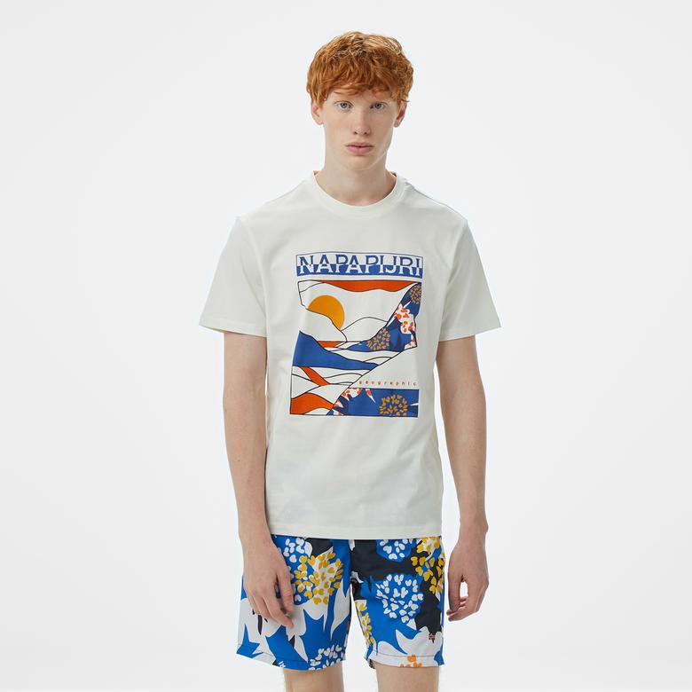 Napapijri Erkek Beyaz T-Shirt