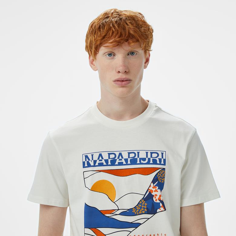 Napapijri Erkek Beyaz T-Shirt
