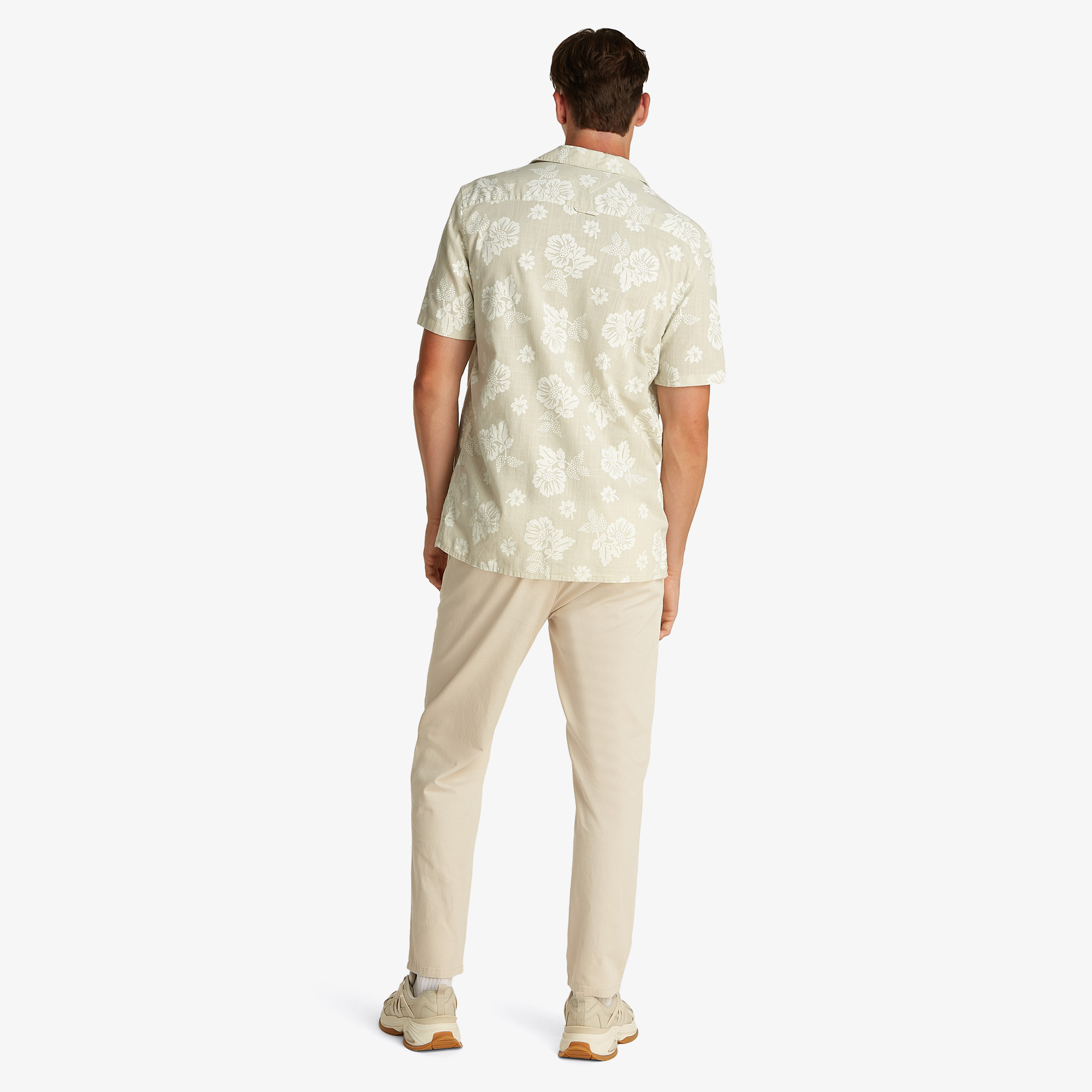 Tommy Jeans Reg Slub Aop Ext Erkek Bej Gömlek