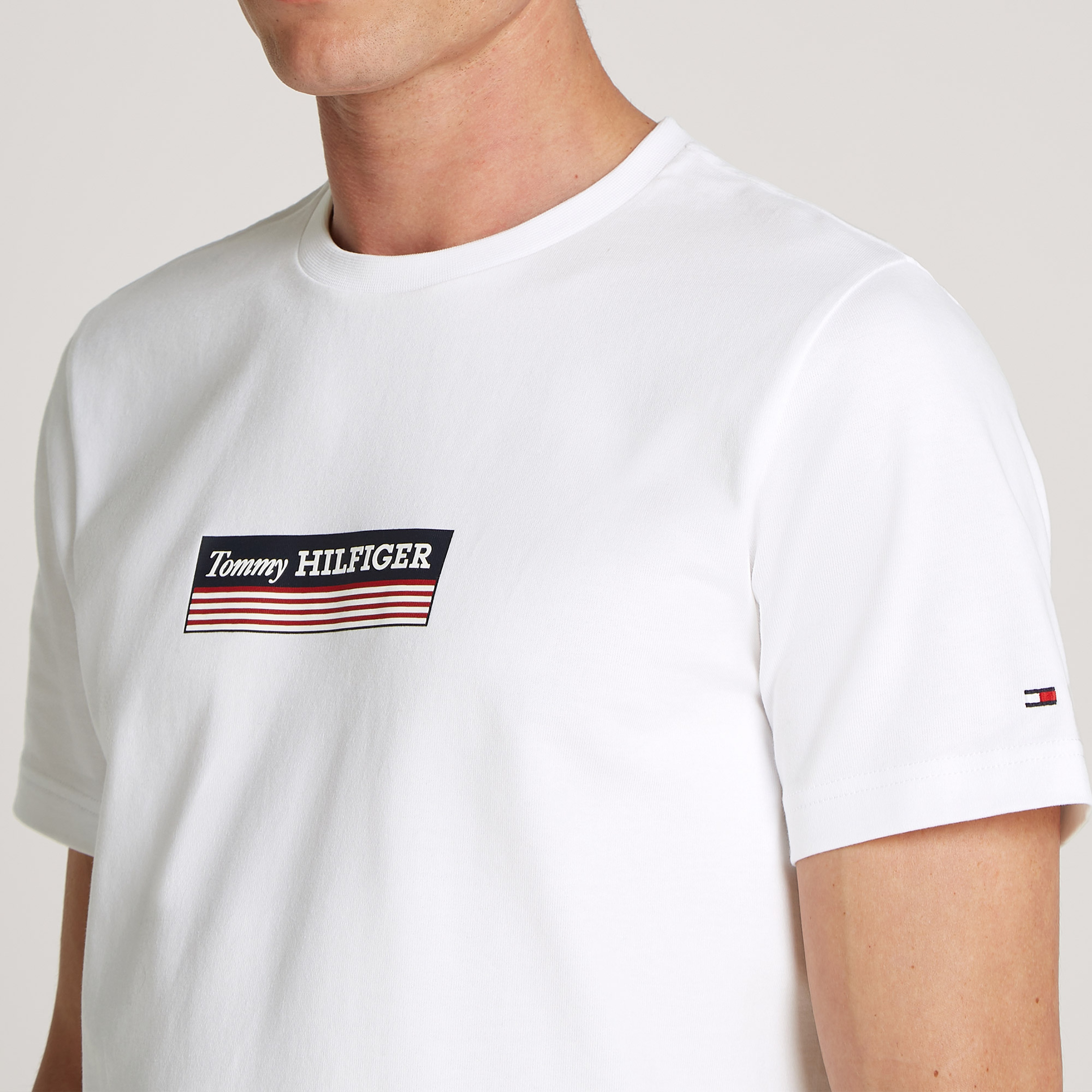 Tommy Hilfiger Box Erkek Beyaz T-Shirt