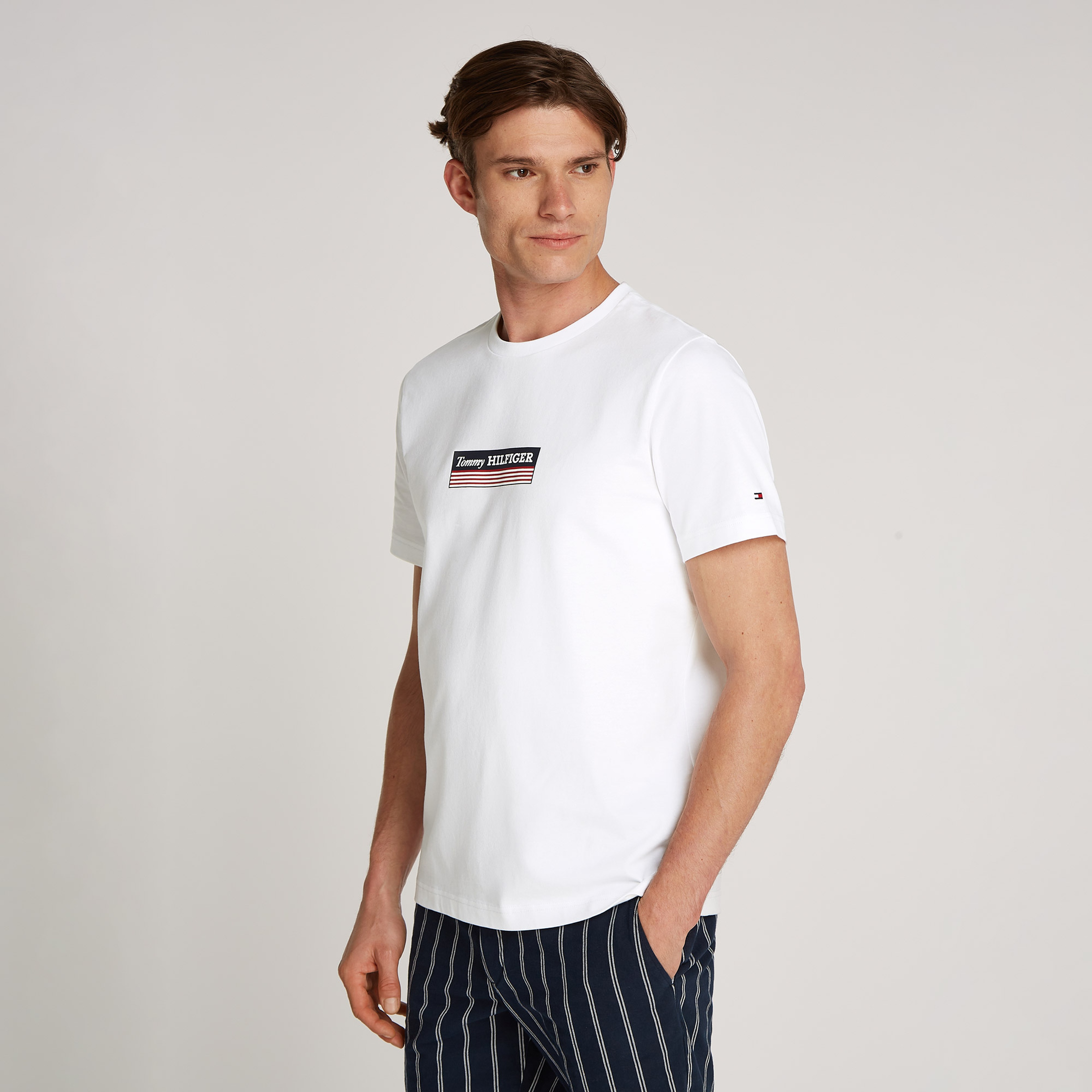 Tommy Hilfiger Box Erkek Beyaz T-Shirt
