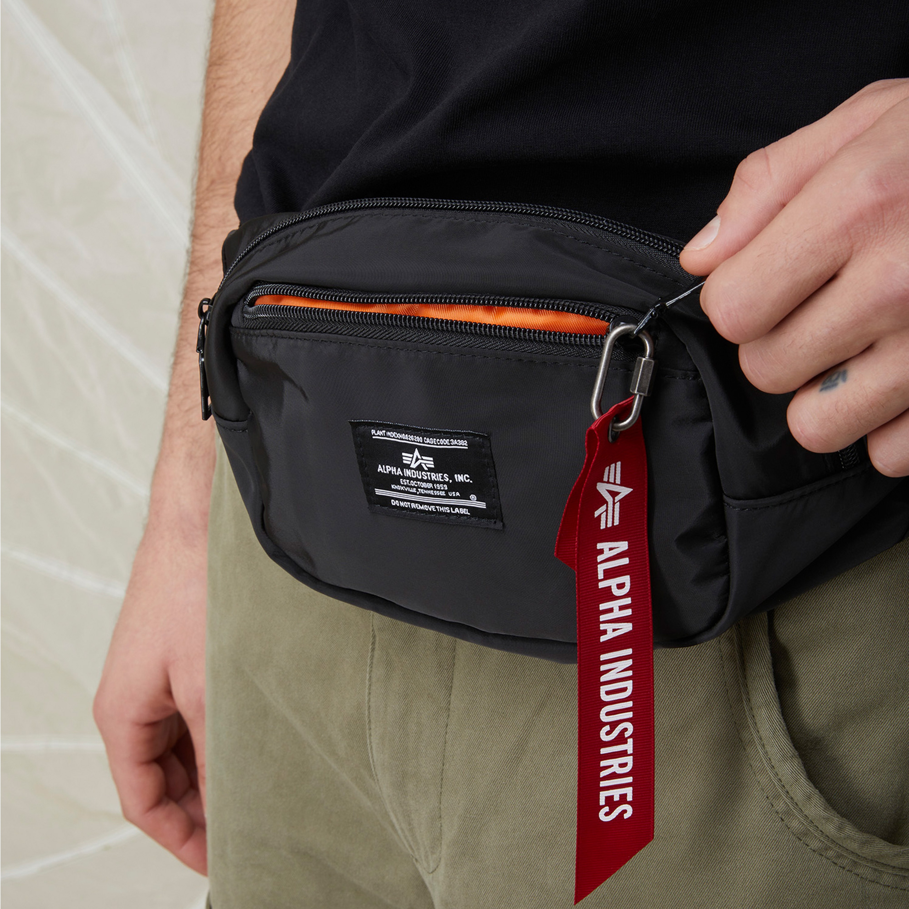 Alpha Industries Crew Erkek Siyah Bel Çantası
