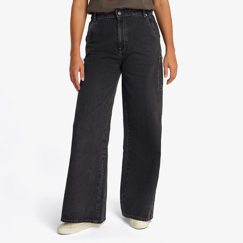Tommy Jeans Wide Leg Carpenter Washed Kadın Lacivert Jean