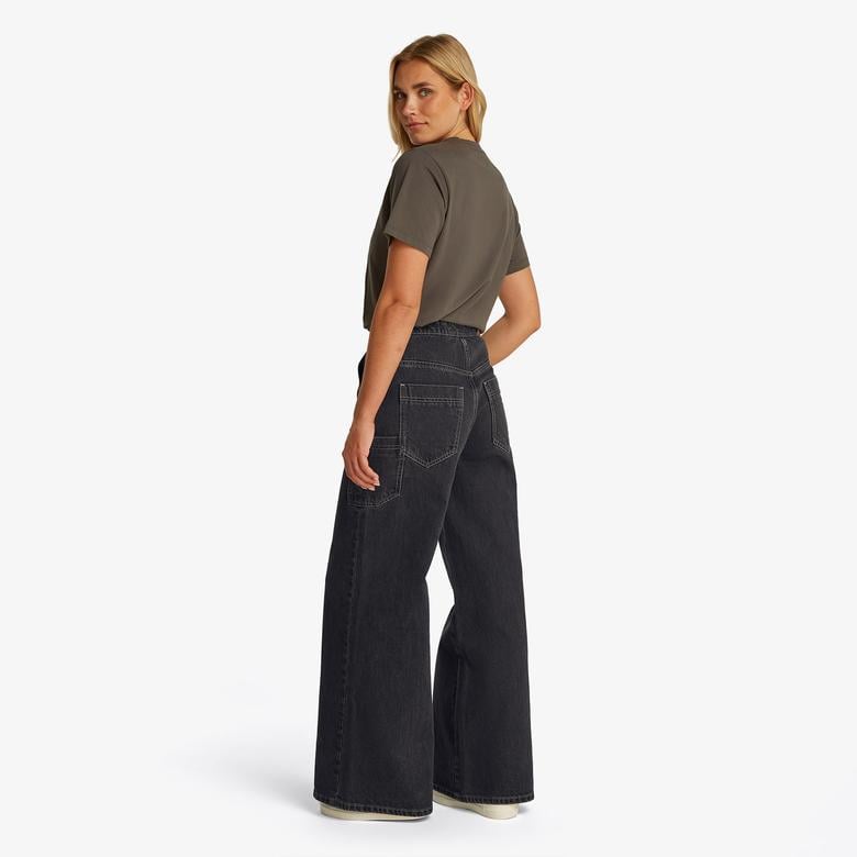 Tommy Jeans Wide Leg Carpenter Washed Kadın Lacivert Jean