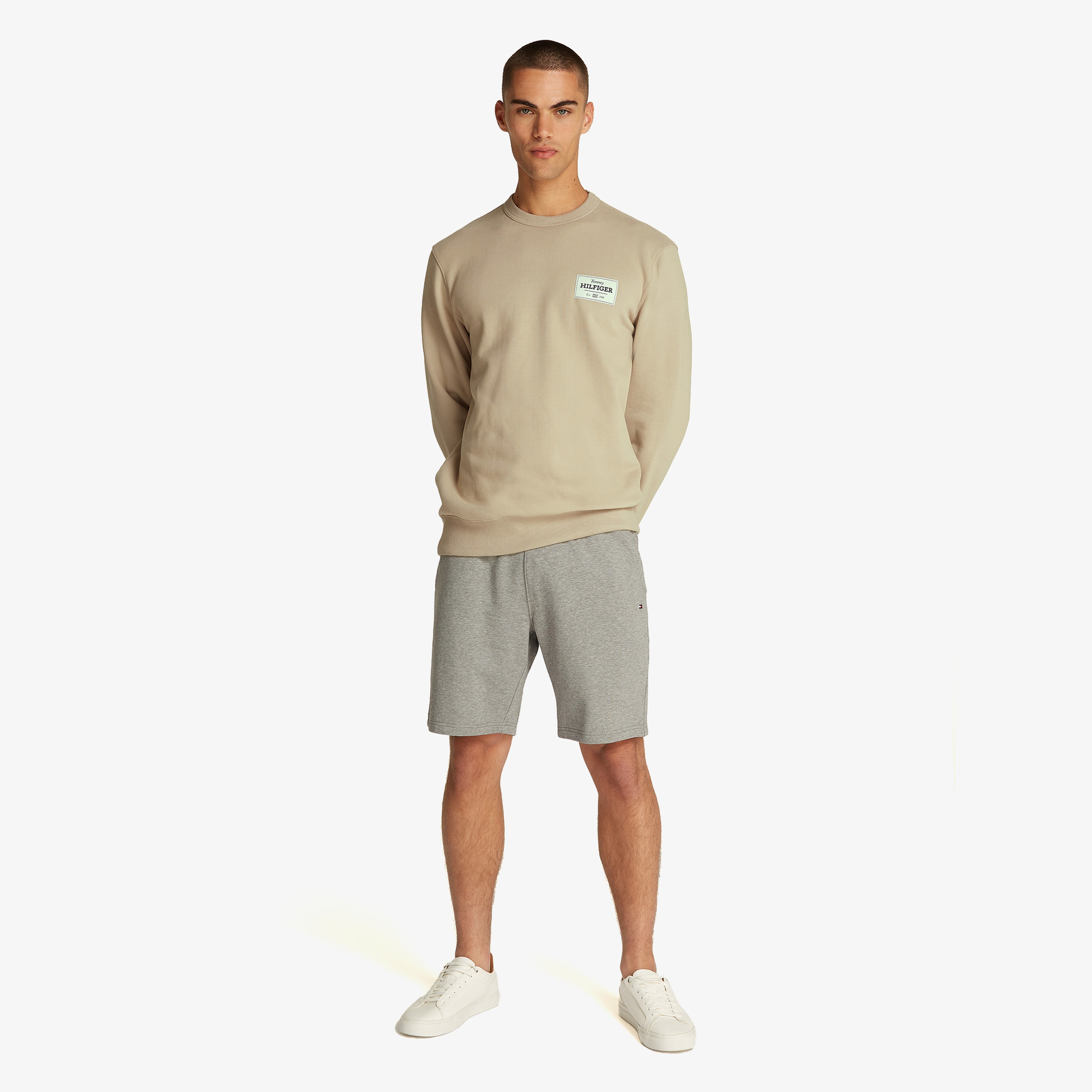 Tommy Hilfiger Monotype Label Erkek Haki Sweatshirt