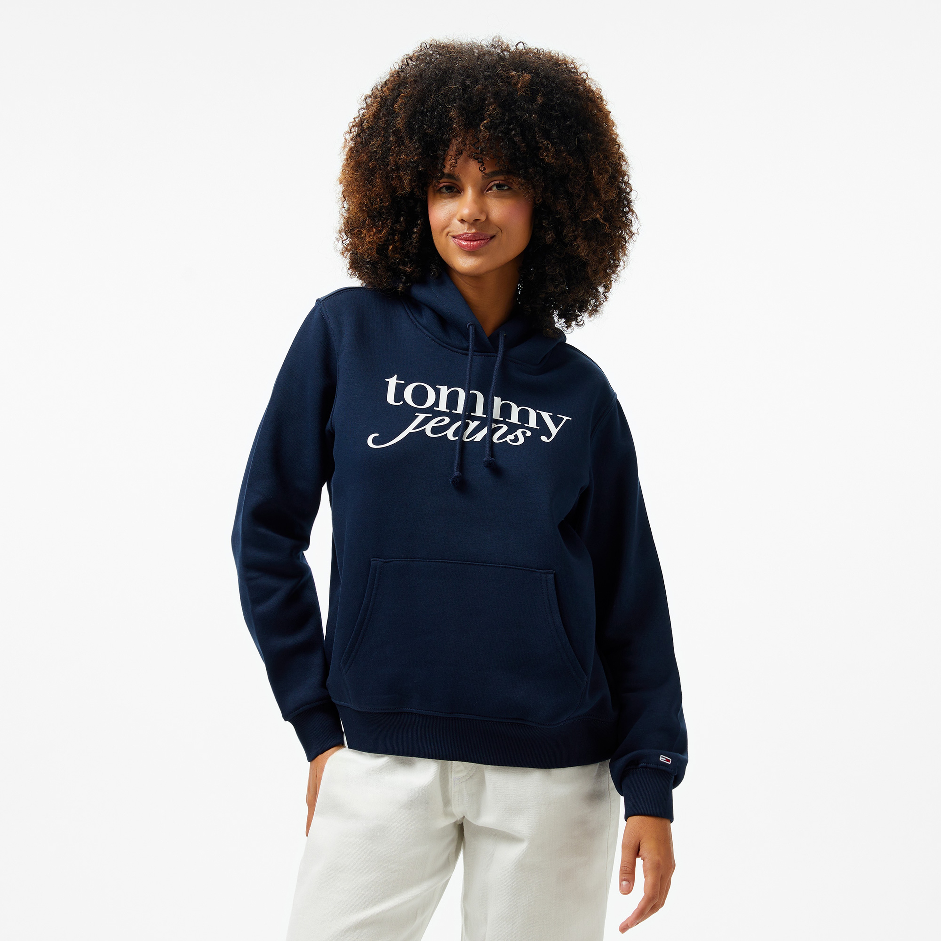 Tommy Jeans Reg Ess Logo Ext Kadın Lacivert Sweatshirt