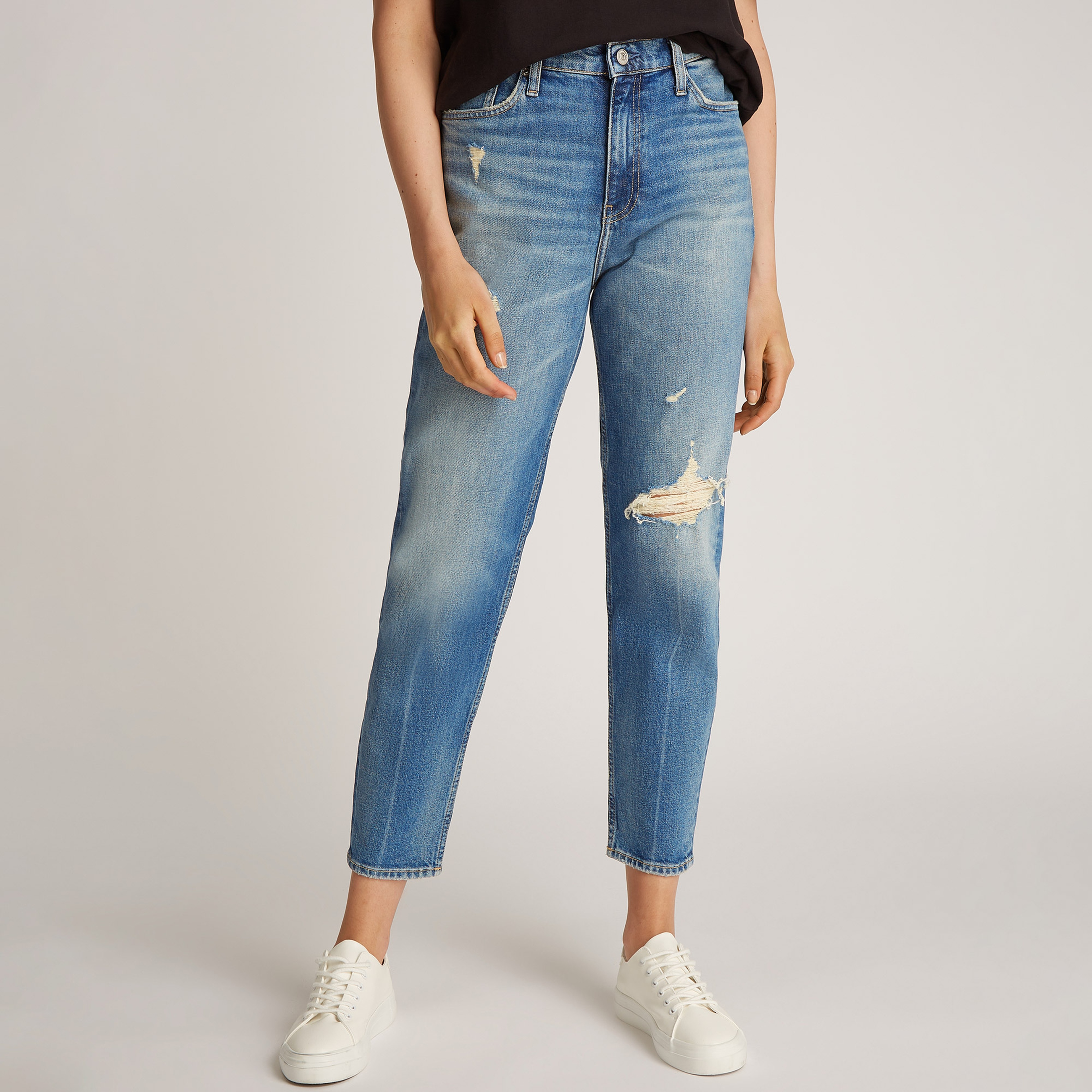 Calvin Klein Mom Kadın Lacivert Jean