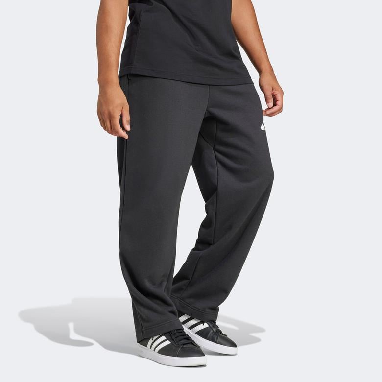 adidas Essentials Wide Leg 3 Bar Logo Erkek Siyah Eşofman Altı