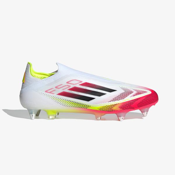 adidas F50 Elite Bağcıksız Yumuşak Zemin Erkek Beyaz Çim Saha Kramponu