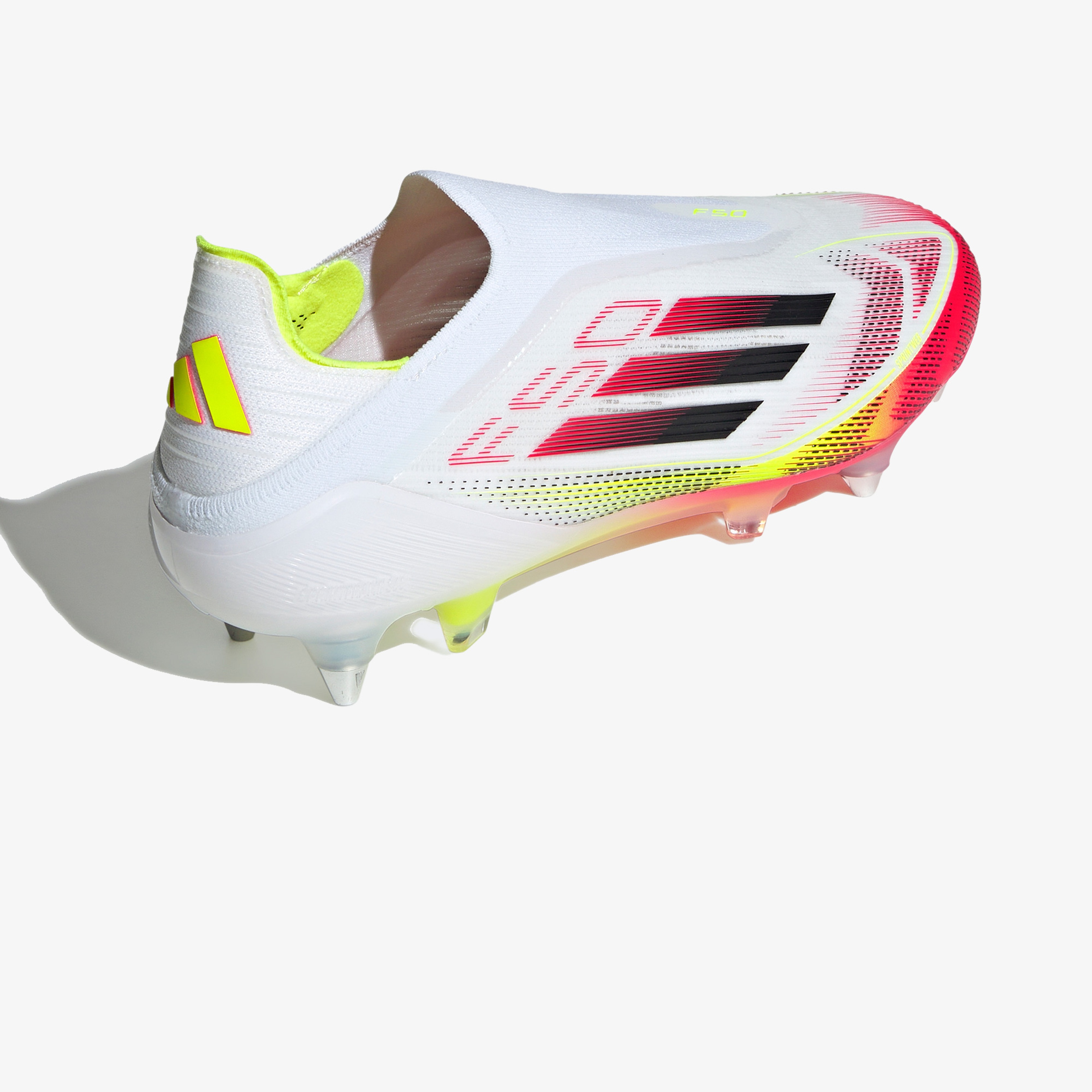 adidas F50 Elite Bağcıksız Yumuşak Zemin Erkek Beyaz Çim Saha Kramponu