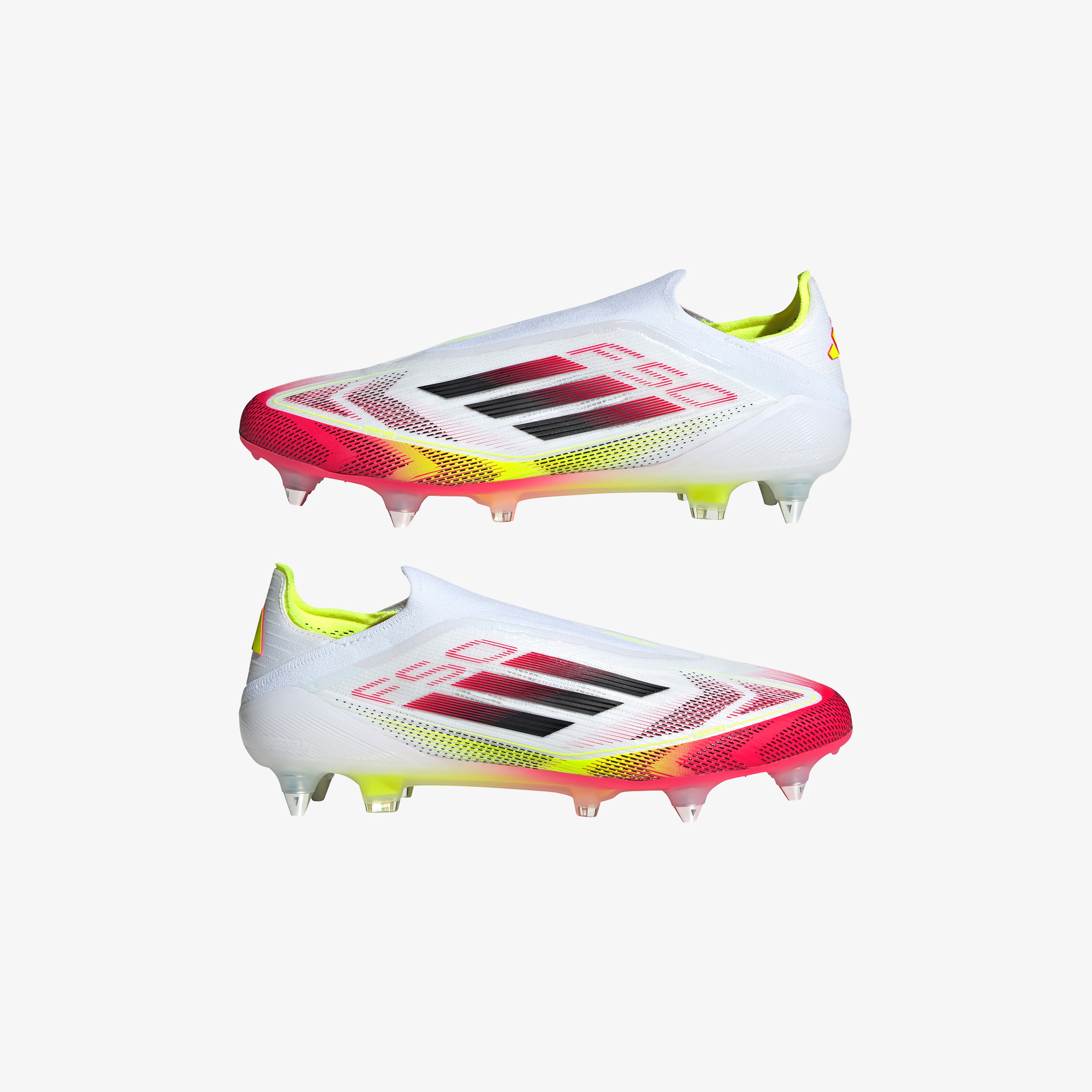 adidas F50 Elite Bağcıksız Yumuşak Zemin Erkek Beyaz Çim Saha Kramponu