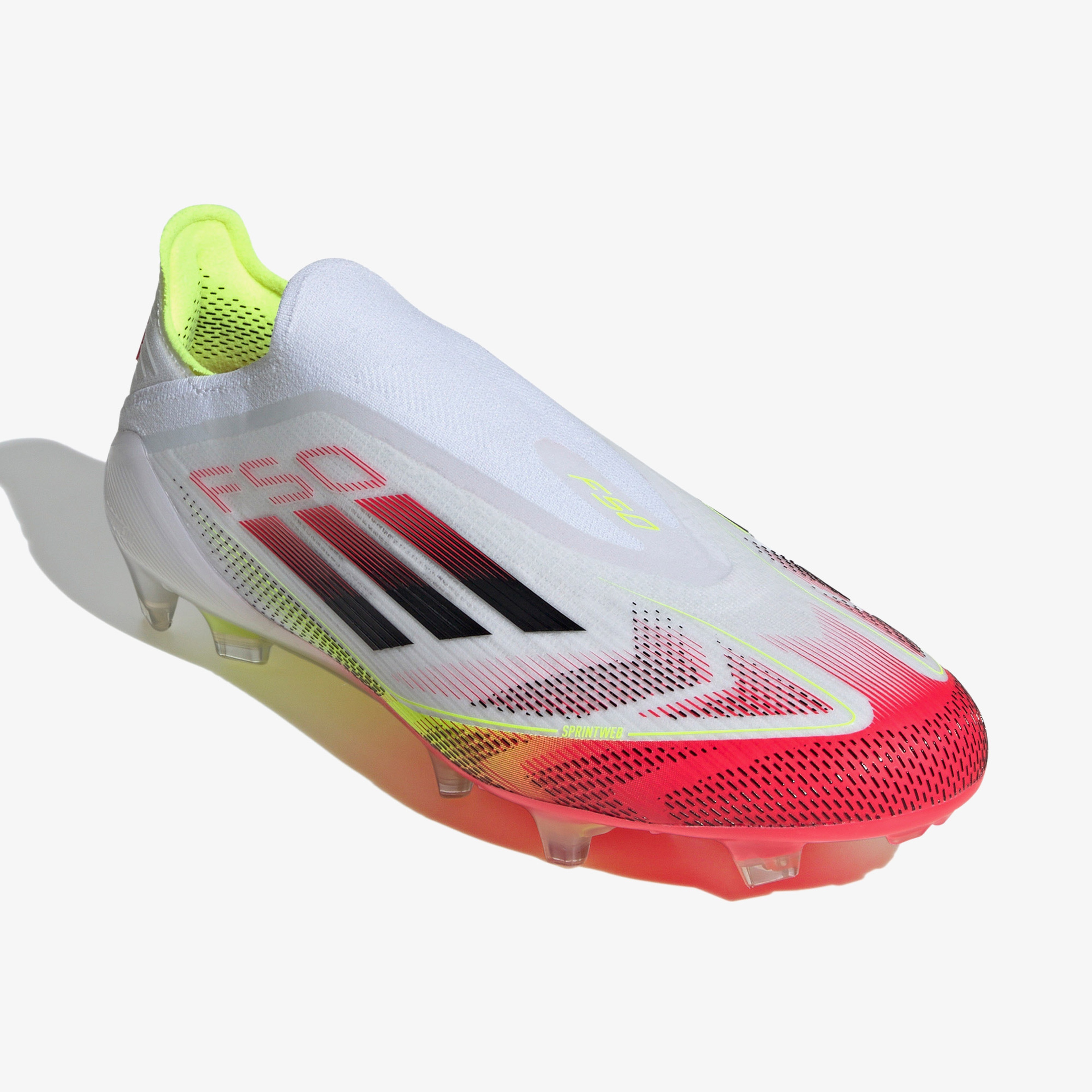 adidas F50 Elite Bağcıksız Erkek Beyaz Çim Saha Kramponu