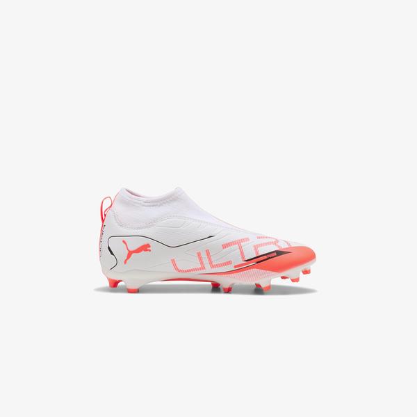 Puma Ultra 5 Match+ Ll Fg/Ag Çocuk Beyaz Çim Saha Kramponu