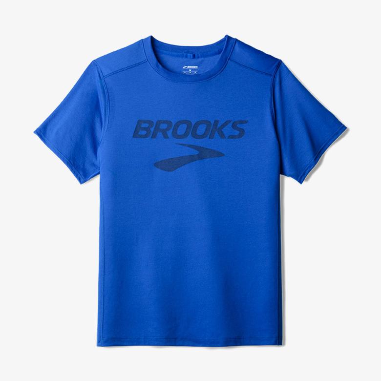 Brooks Distance Sleeve 3.0 Erkek Mavi Koşu T-Shirt