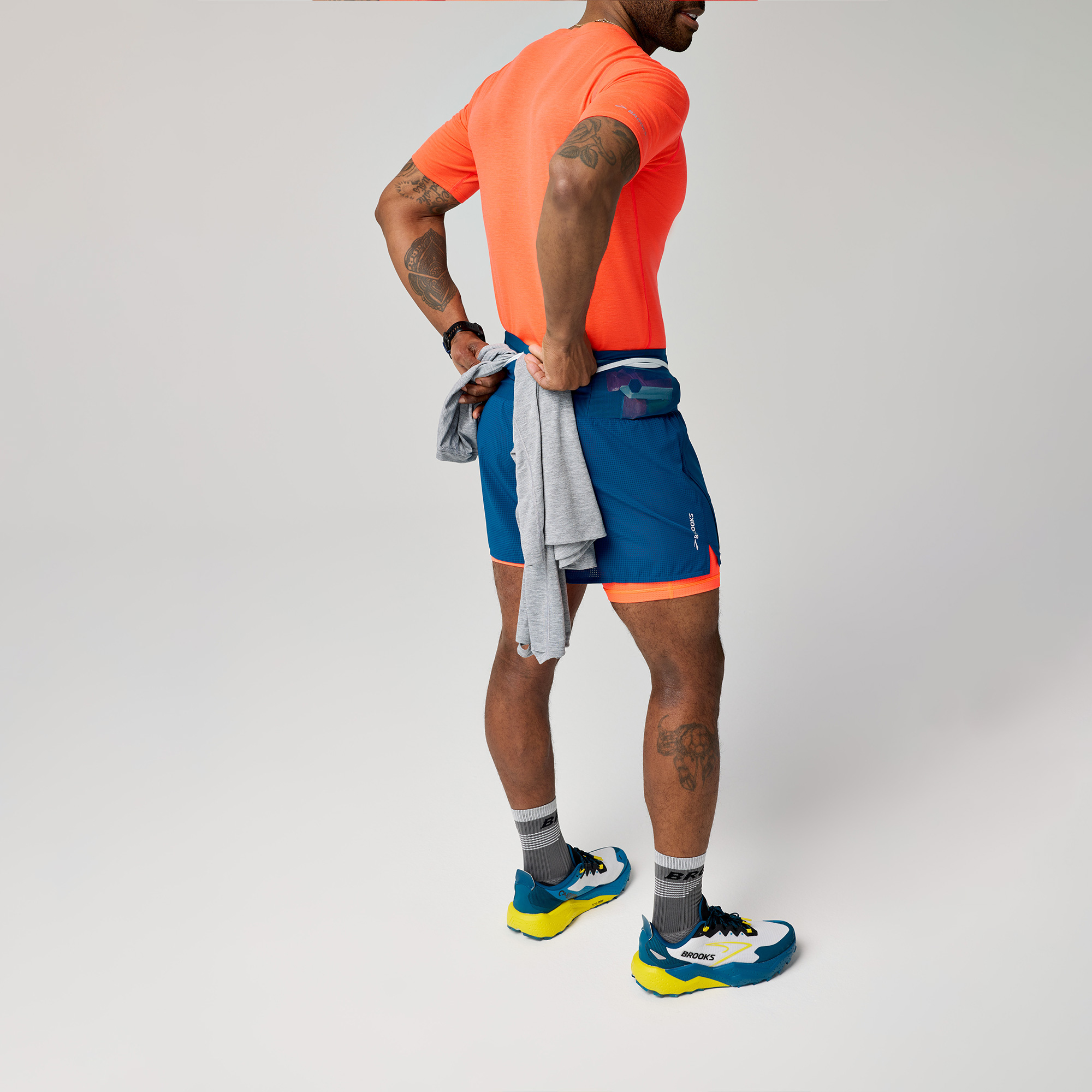 Brooks High Point 5 2-in-1 2.0 Erkek Mavi Koşu Şortu