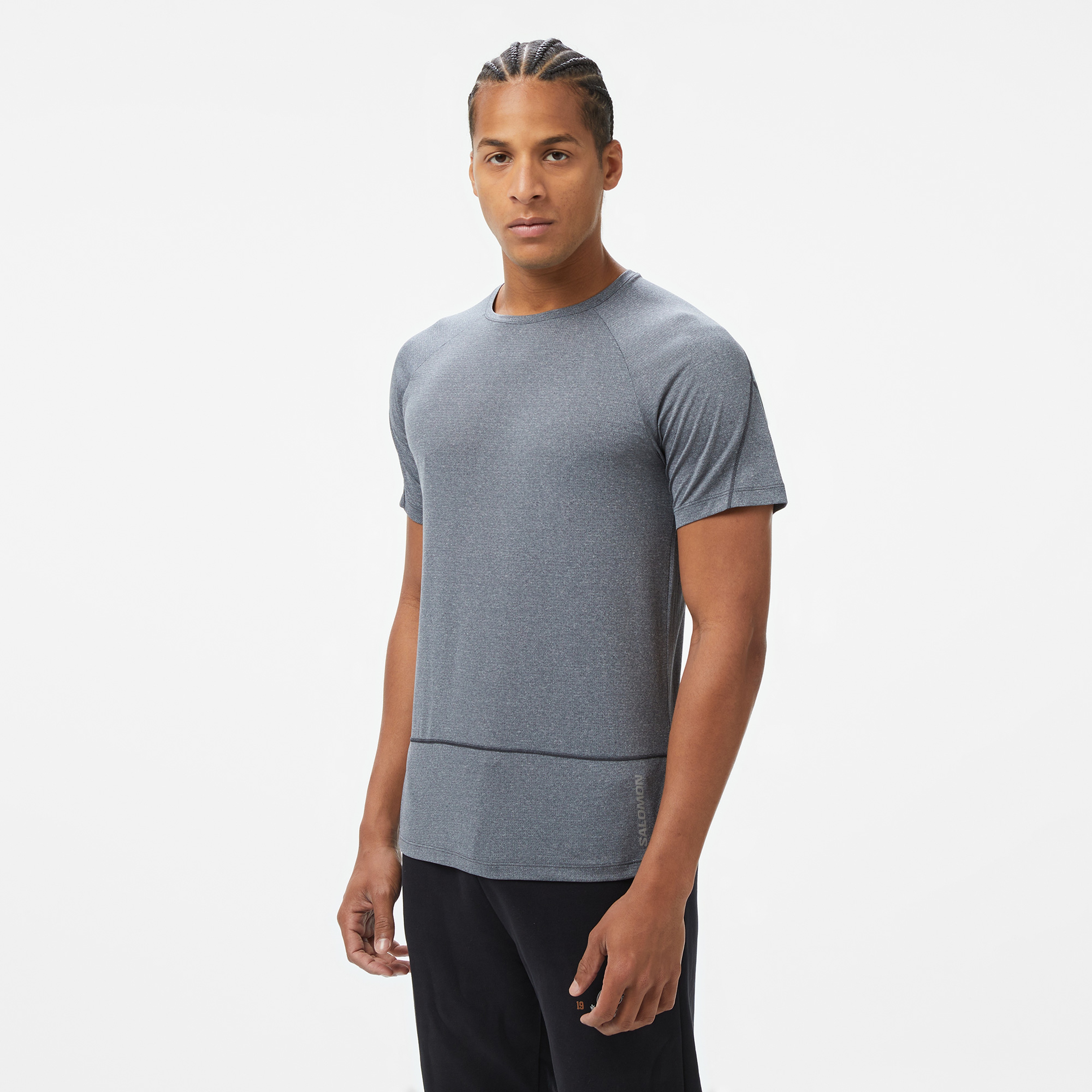 Salomon Cross Run Erkek Gri Koşu T-Shirt