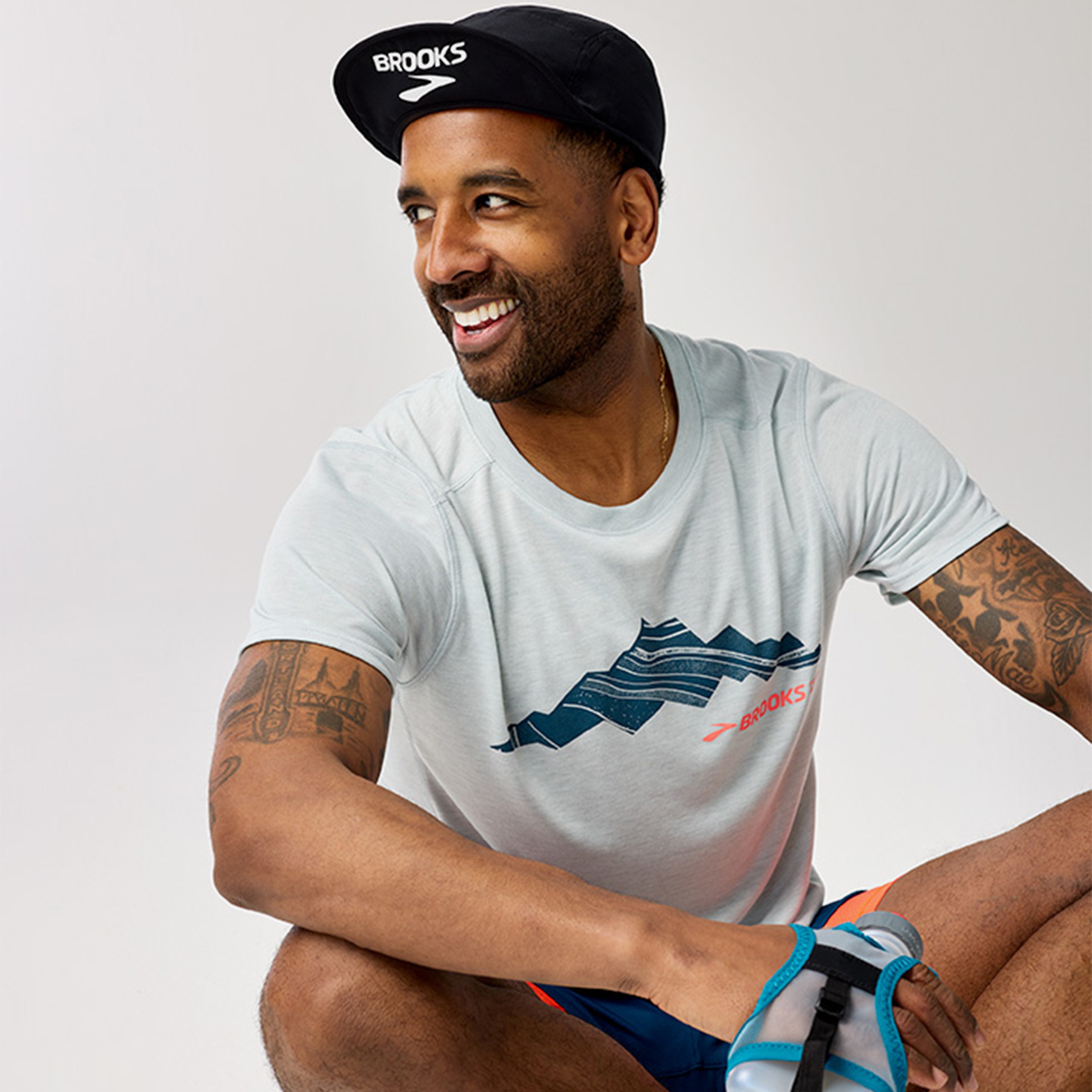 Brooks Distance Sleeve 3.0 Erkek Mavi Koşu T-Shirt