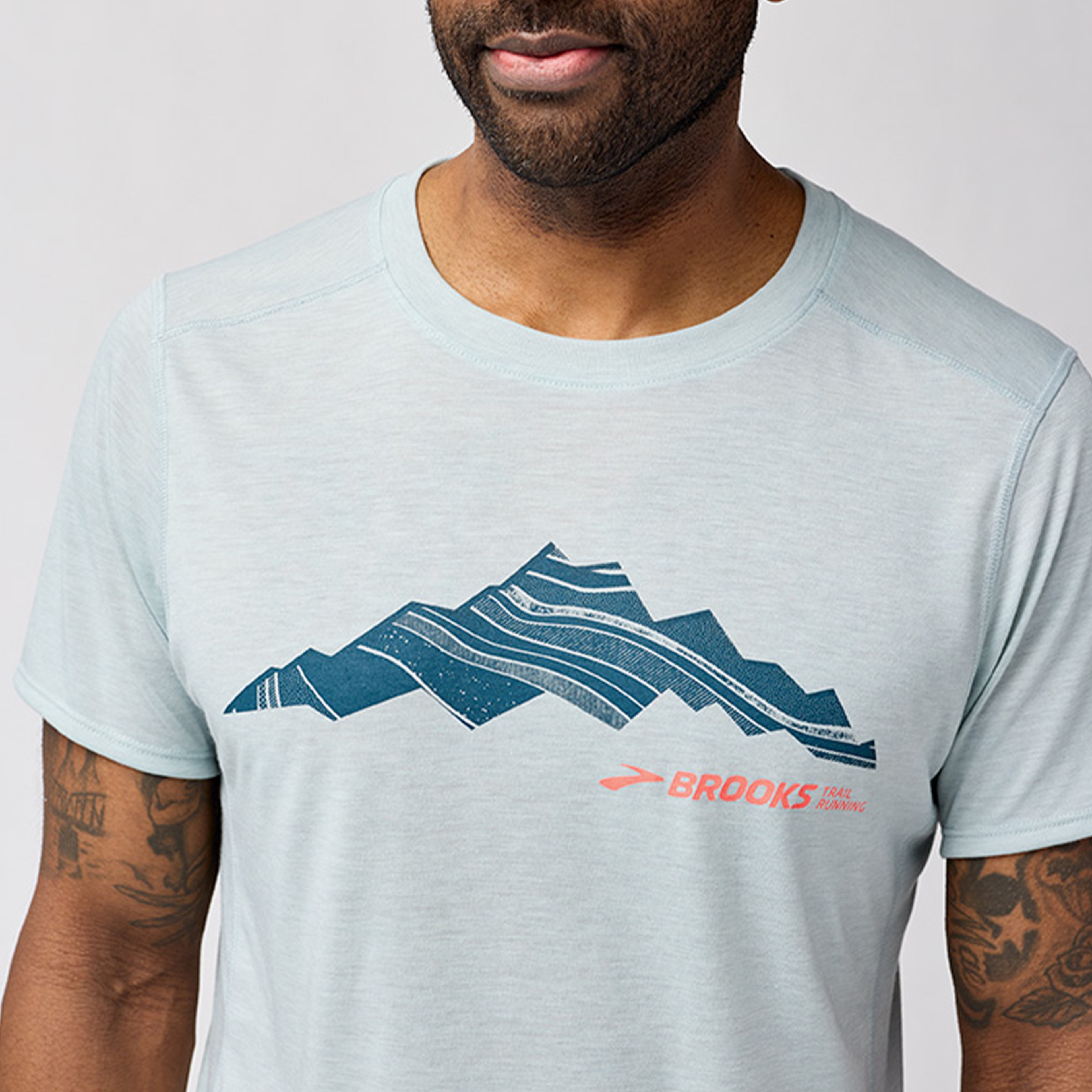 Brooks Distance Sleeve 3.0 Erkek Mavi Koşu T-Shirt