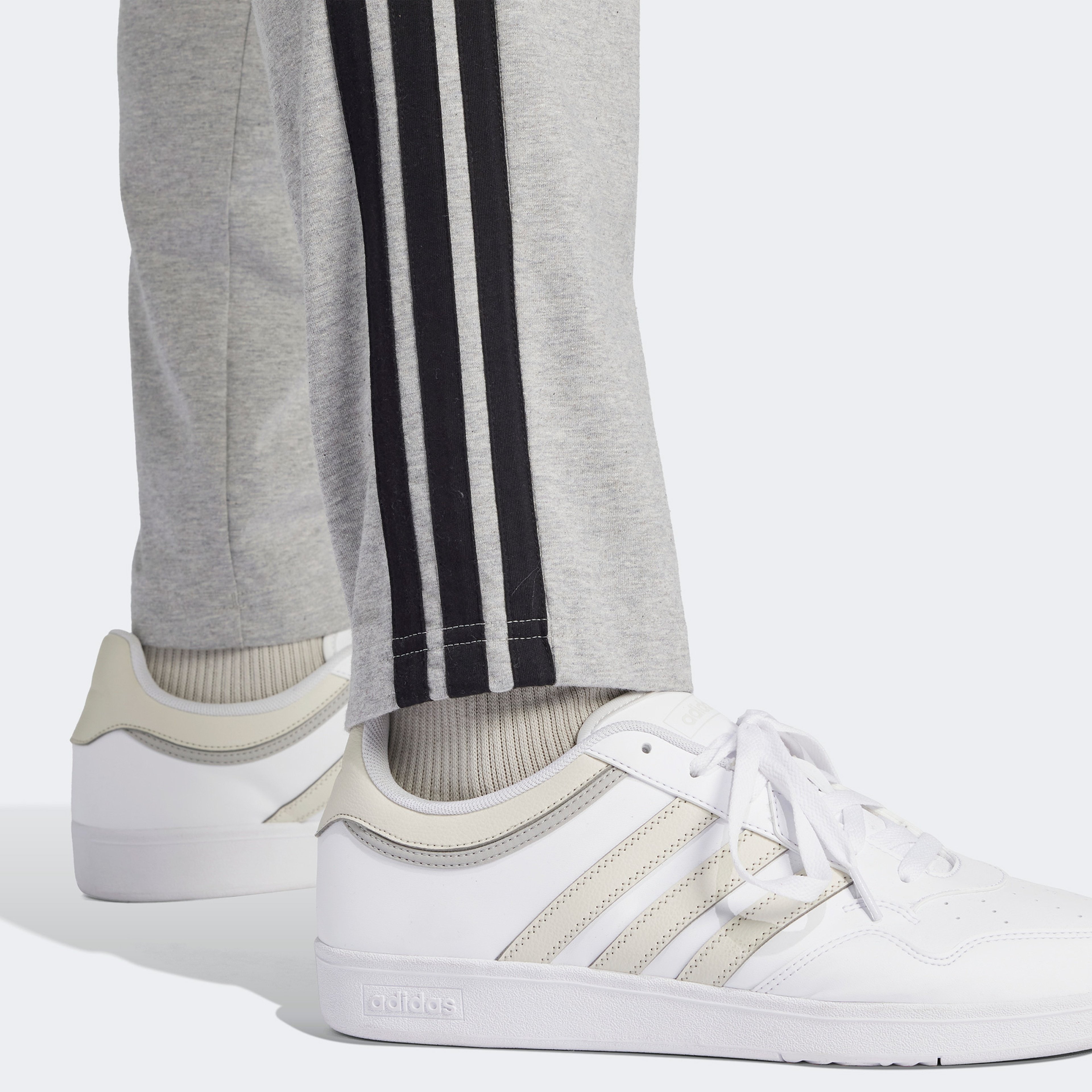 adidas Essentials 3 Stripes Single Erkek Gri Eşofman Altı