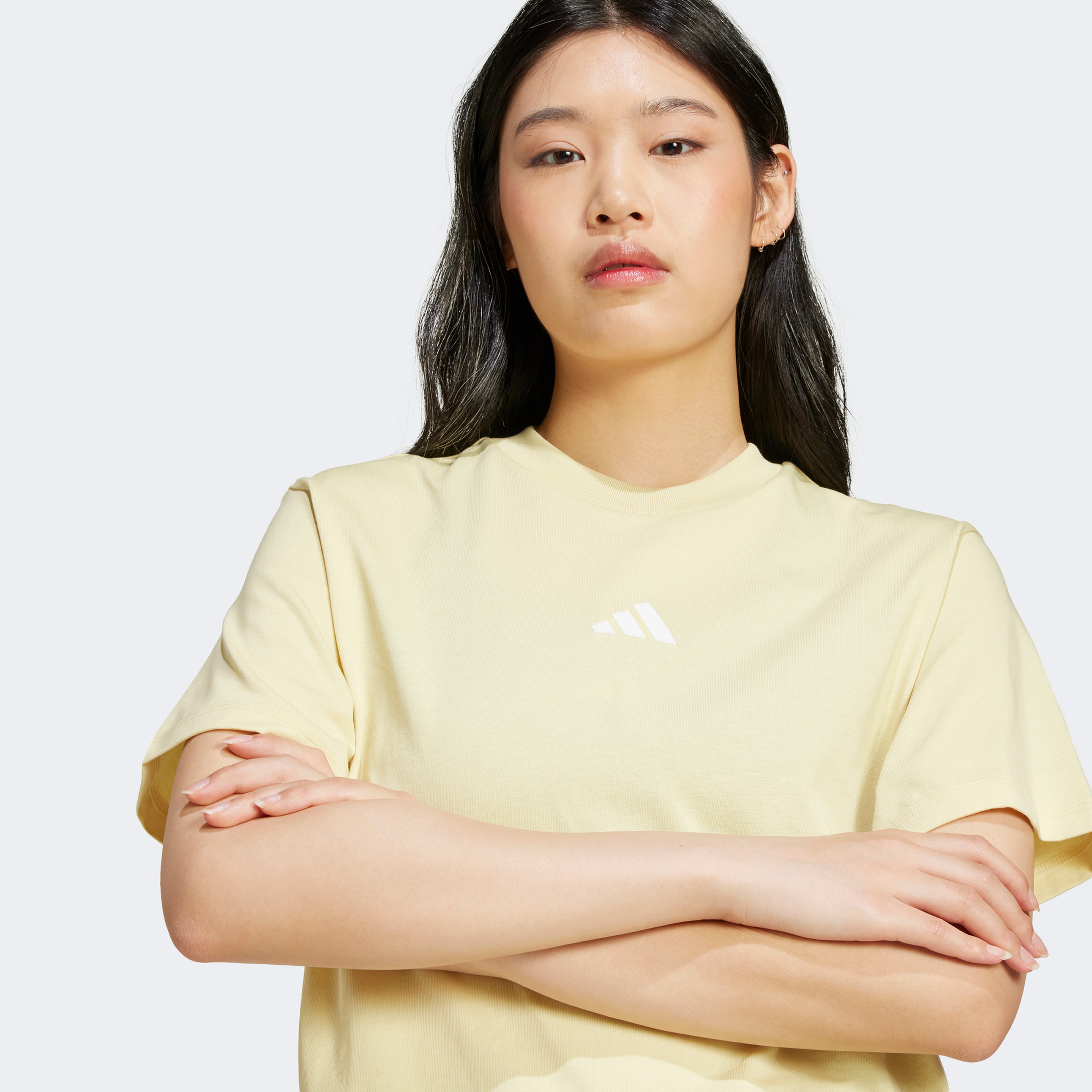 adidas Essentials 3 Stripes Cotton Kadın Sarı T-Shirt