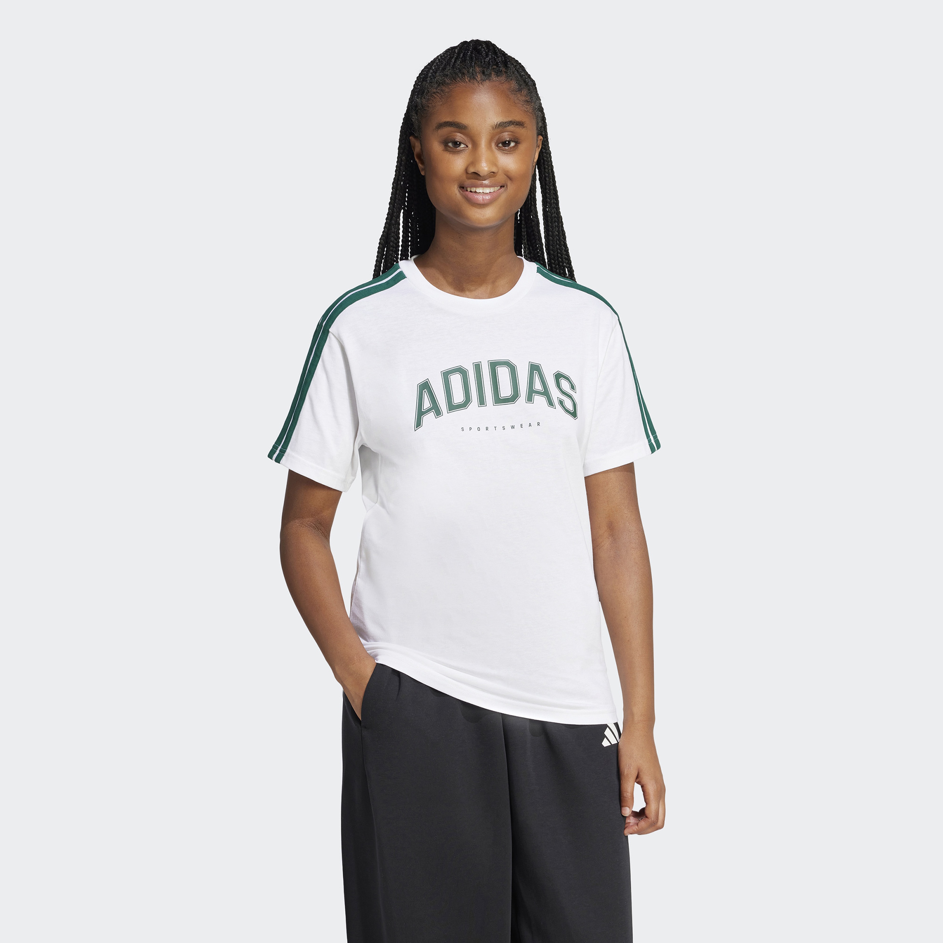 adidas Lounge Soft Side Graphic Kadın Beyaz T-Shirt
