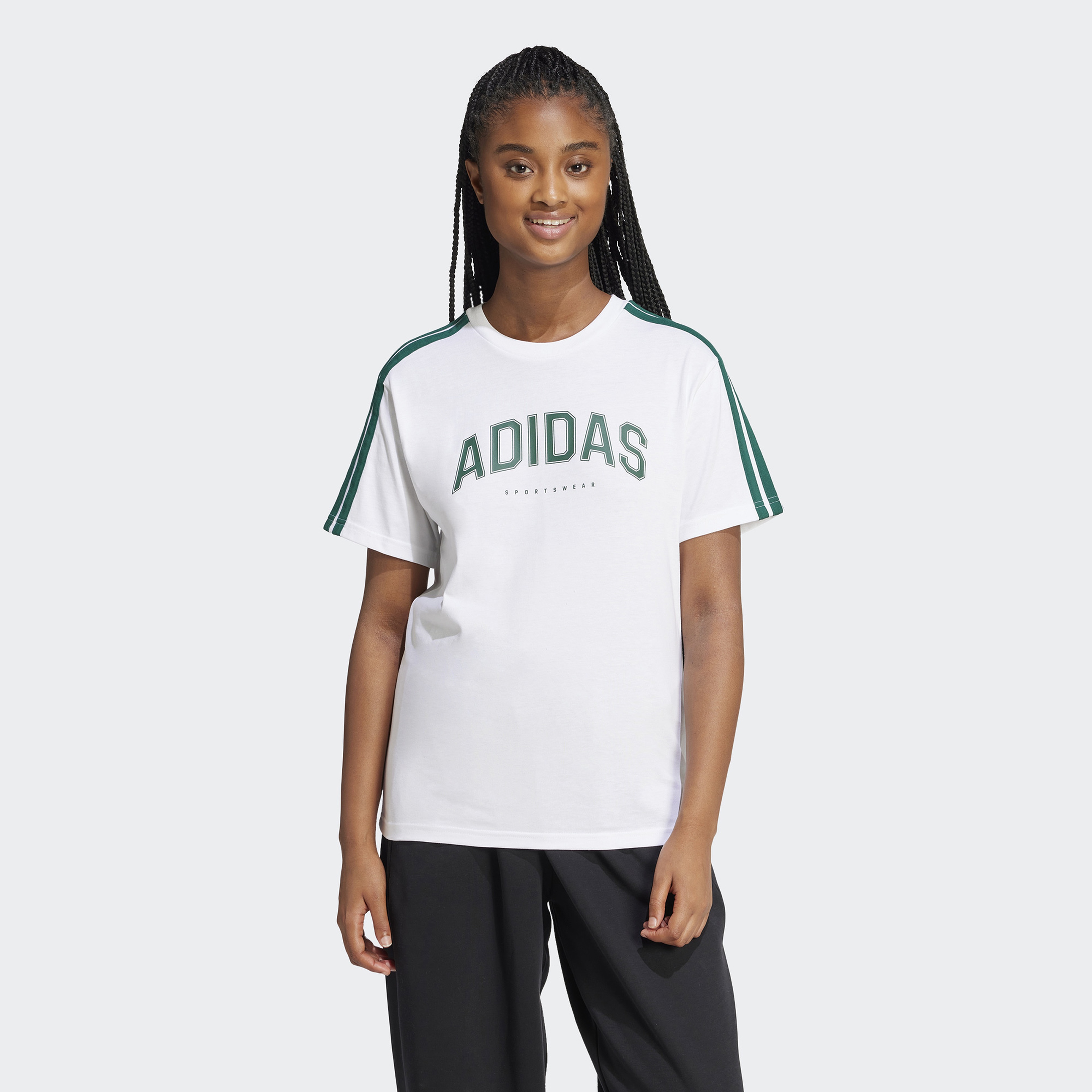 adidas Lounge Soft Side Graphic Kadın Beyaz T-Shirt