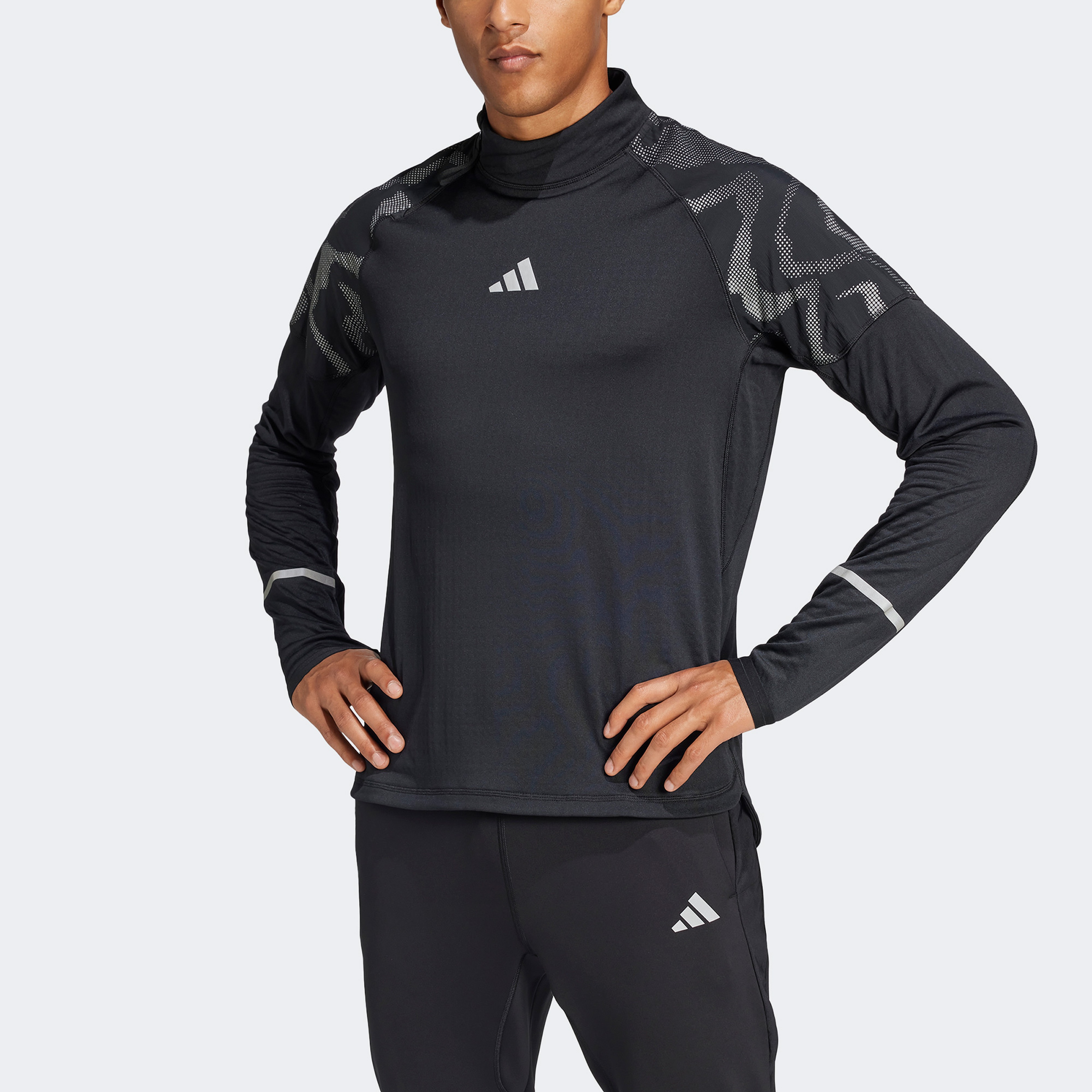 adidas Ultimate Hi Vis Reflective Yarım Boy Erkek Siyah Eşofman Üstü