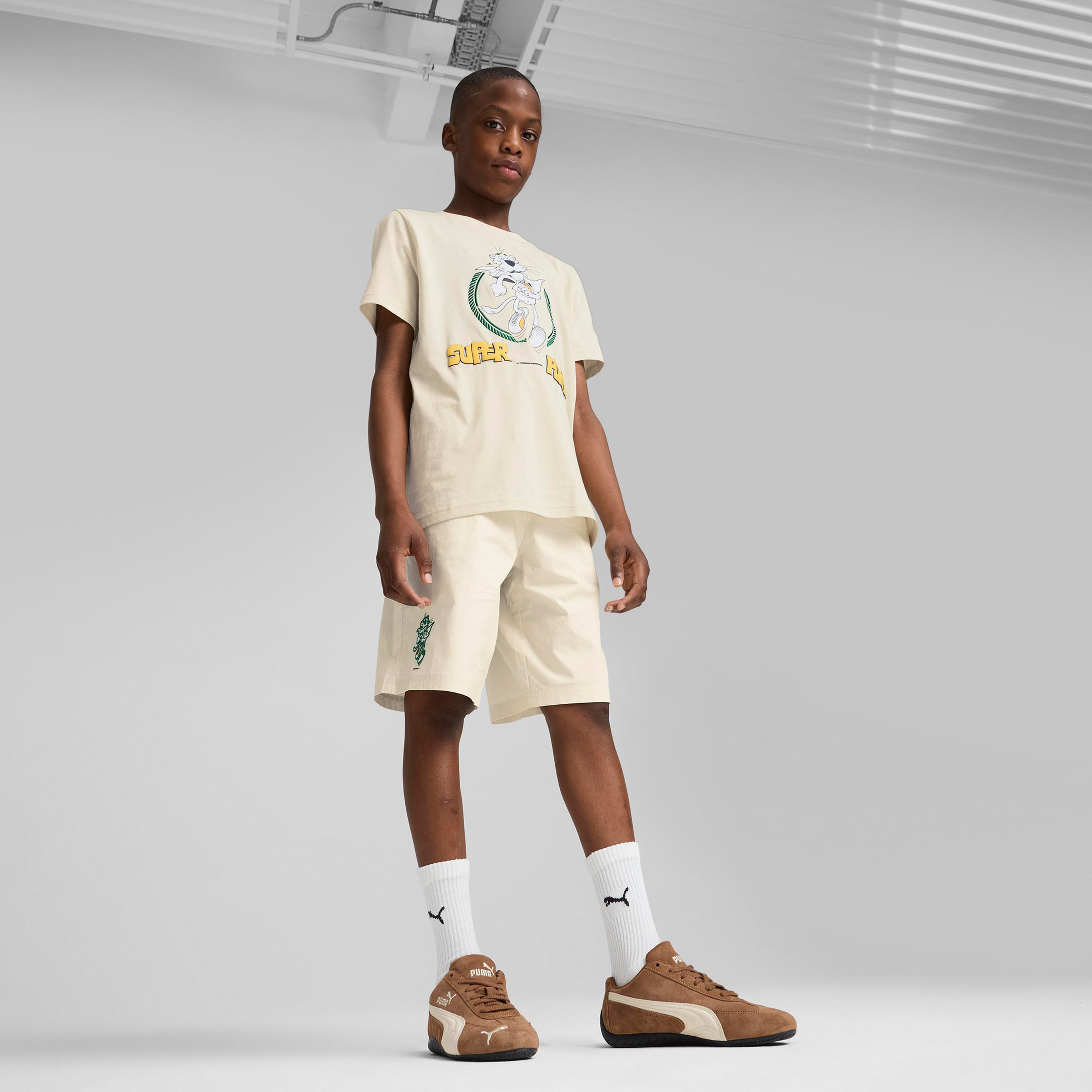 Puma Super Graphic Çocuk Krem T-Shirt