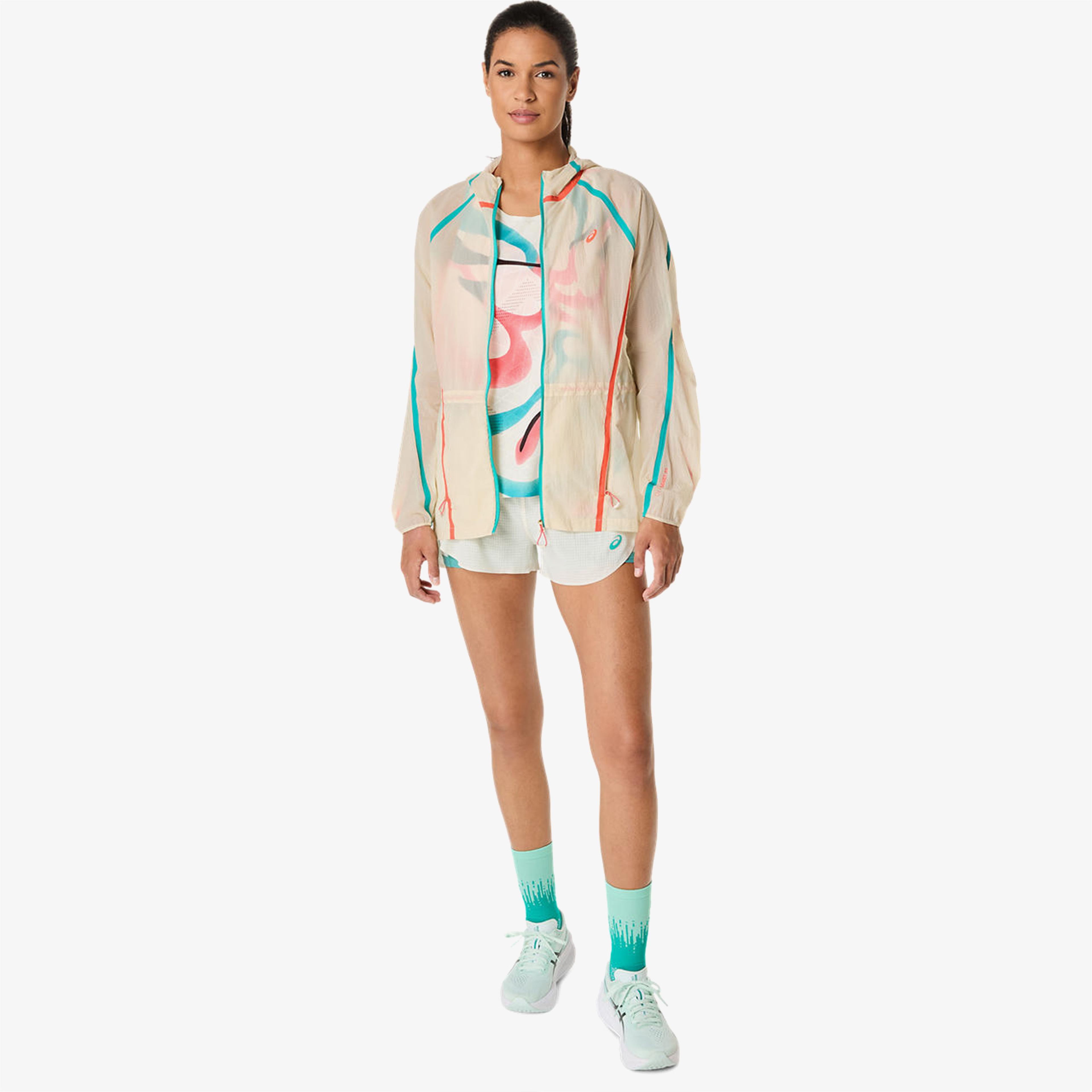 Asics Limited Series Road Packable Kadın Krem Koşu Ceket