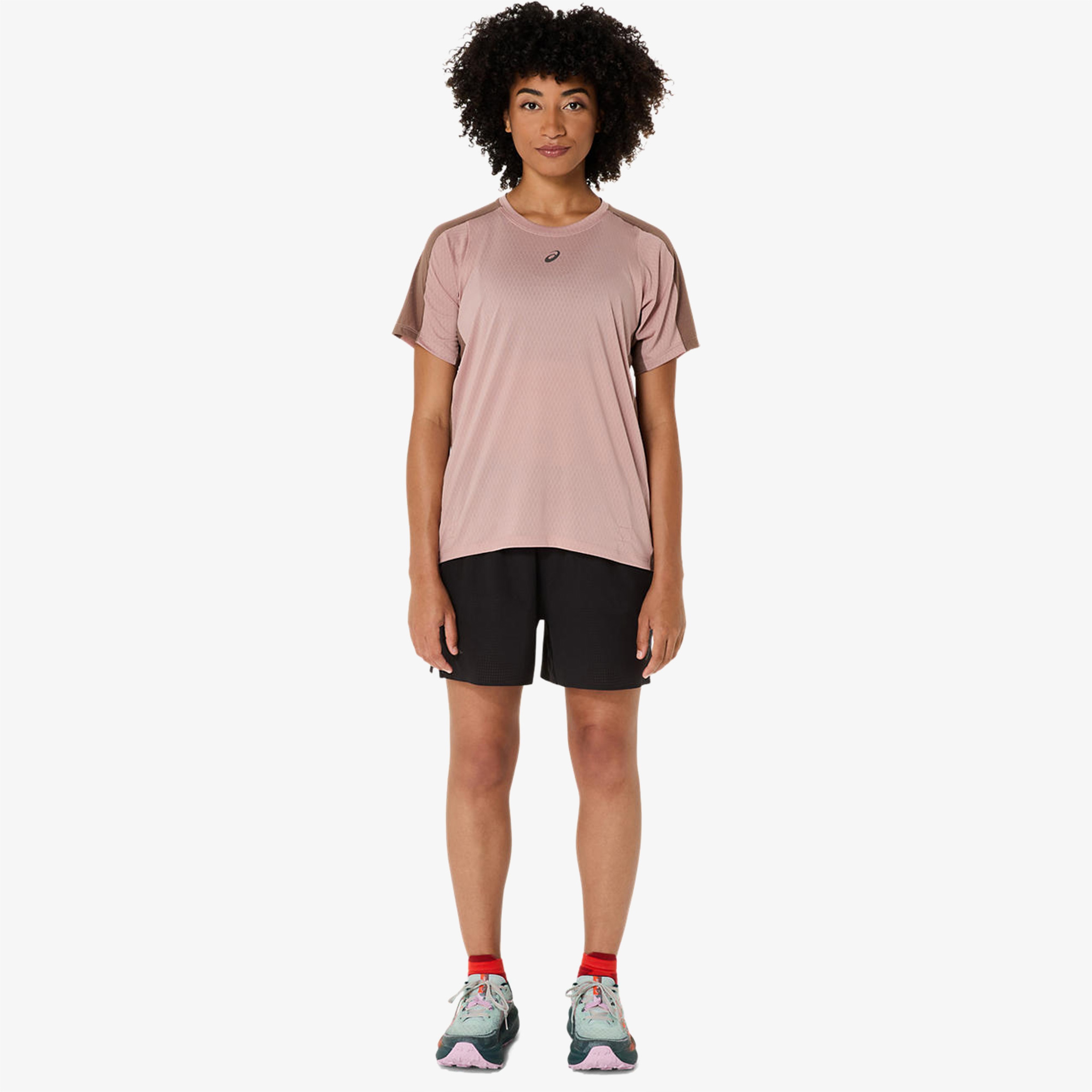 Asics Fujitrail Elite Ss Top Kadın Pembe Koşu T-Shirt