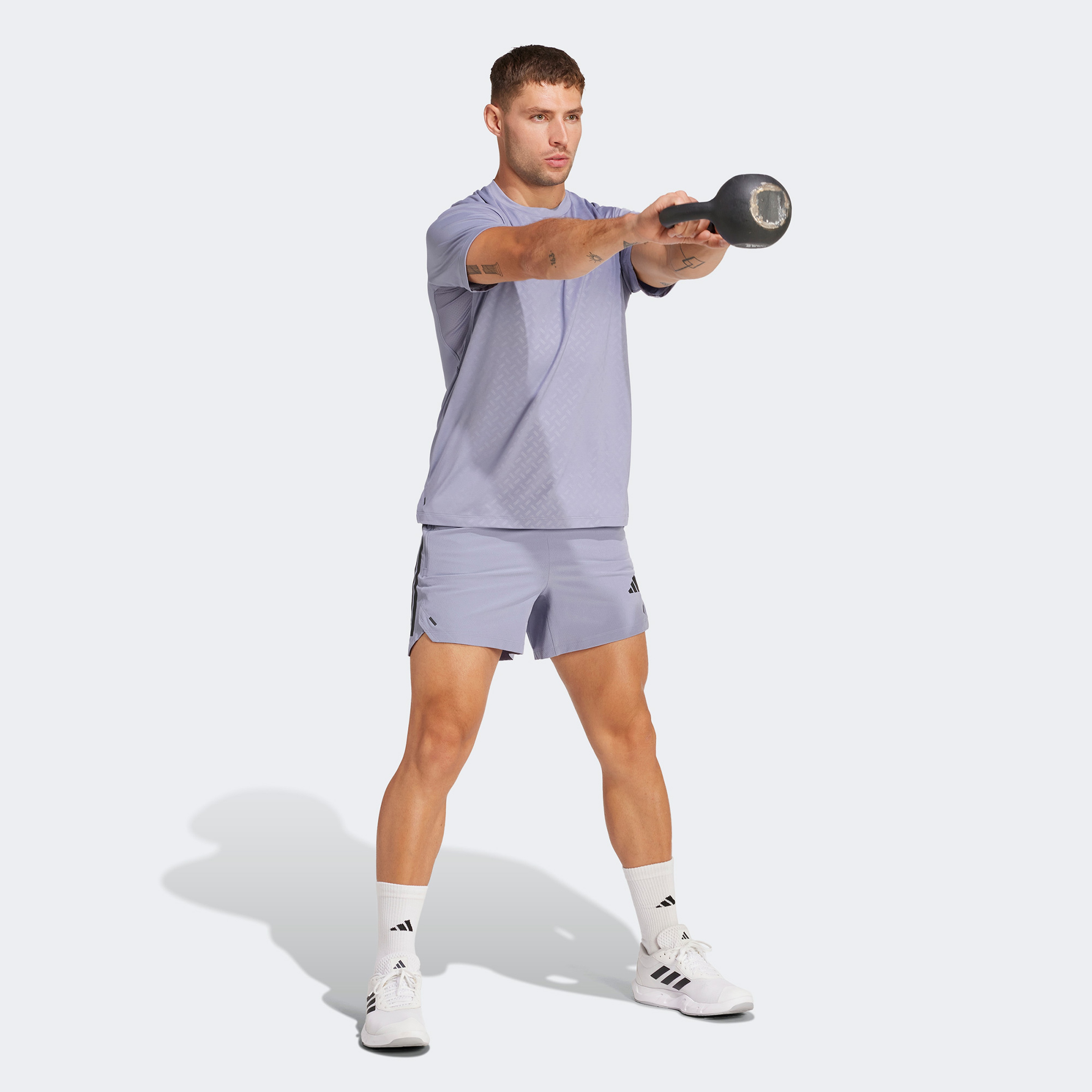 adidas Power 3 Stripes Erkek Mor Antrenman Şort