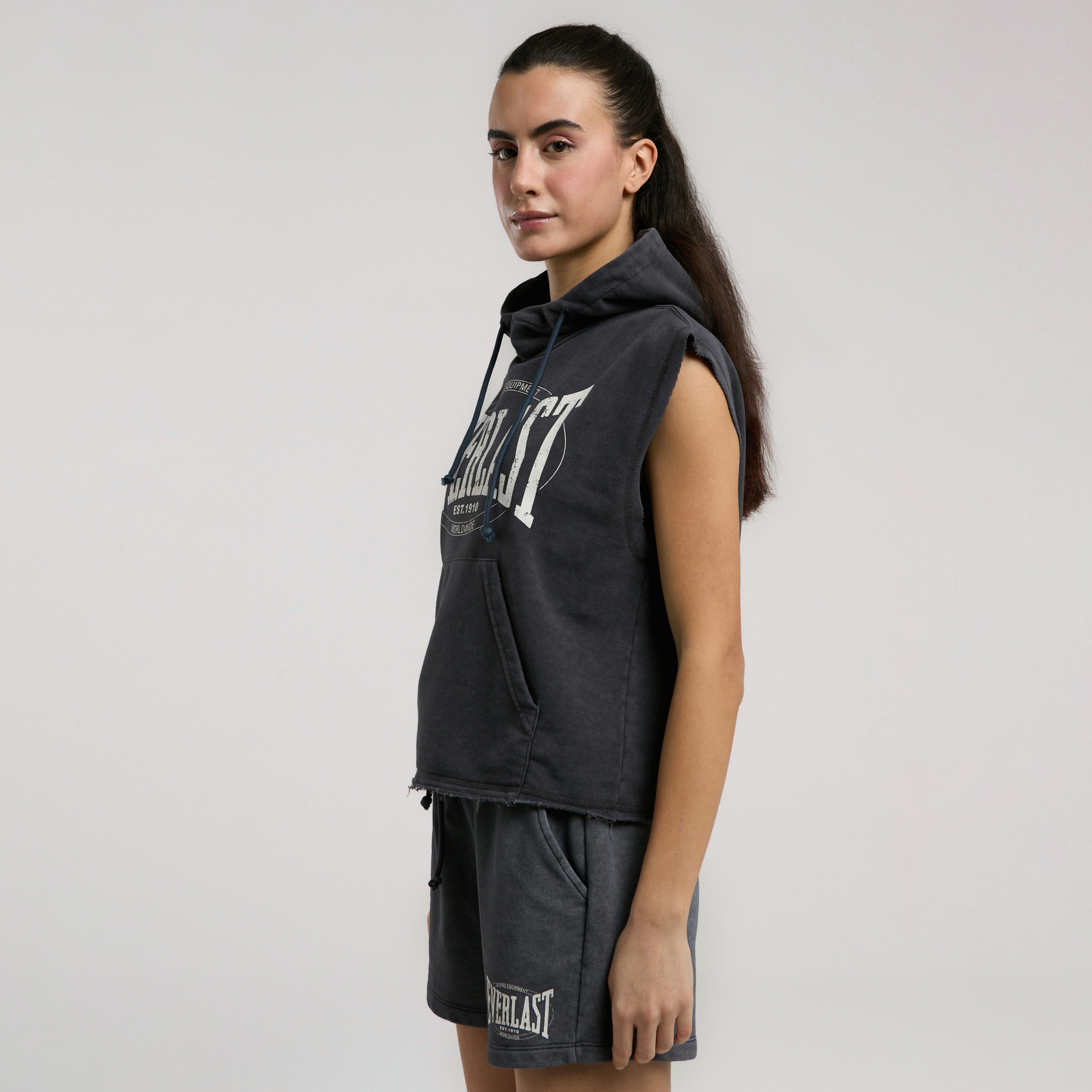 Everlast Authentic Boxing Oversize Kadın Gri Sweatshirt